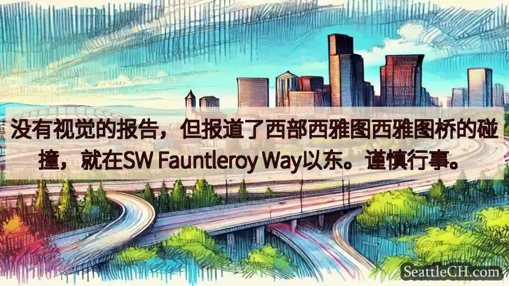 西雅图交通新闻 没有视觉的报告，但报道了西部西雅图西雅图桥的碰撞，就在SW