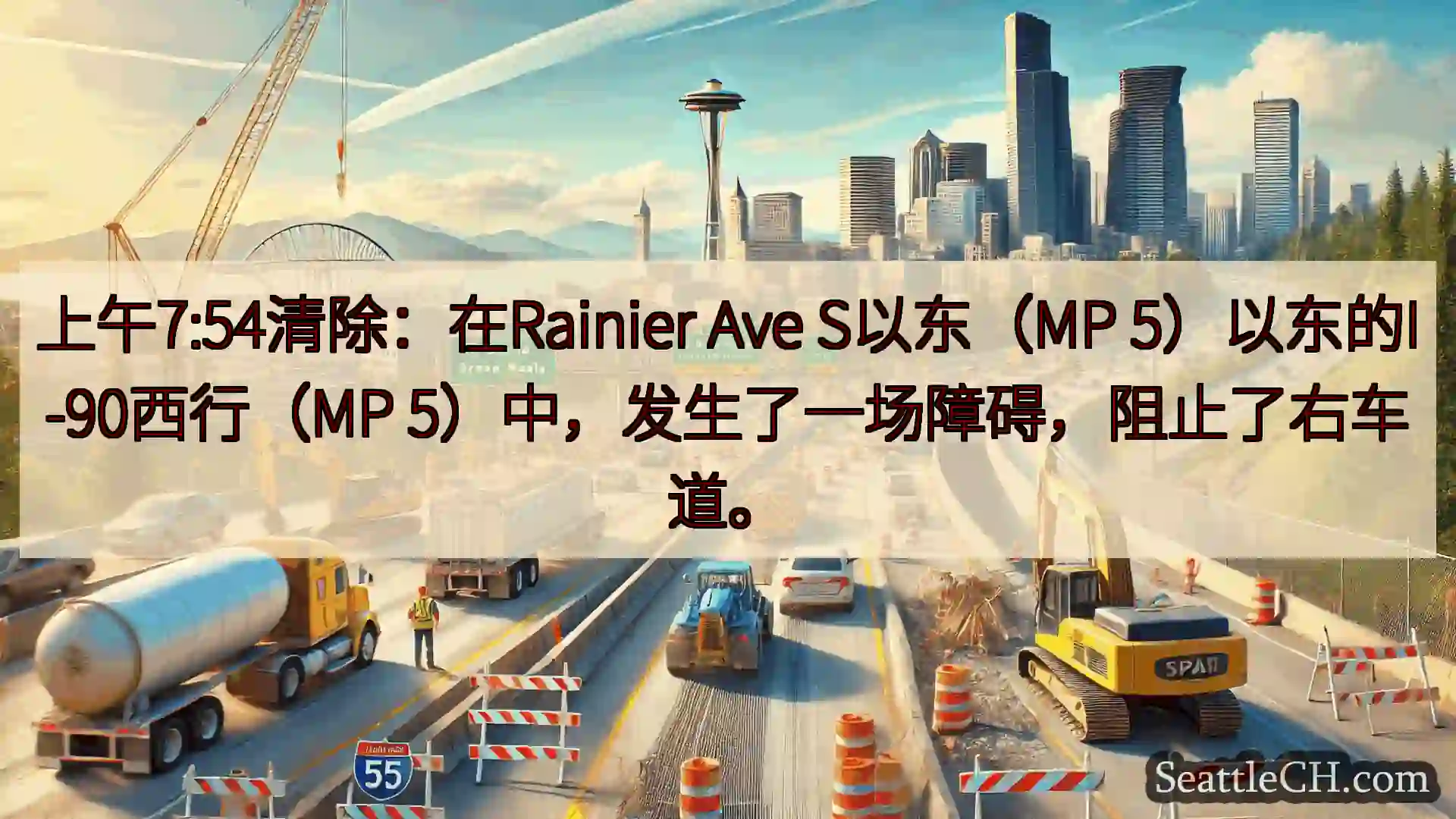 西雅图交通新闻 上午7:54清除：在Rainier Ave S以东（MP