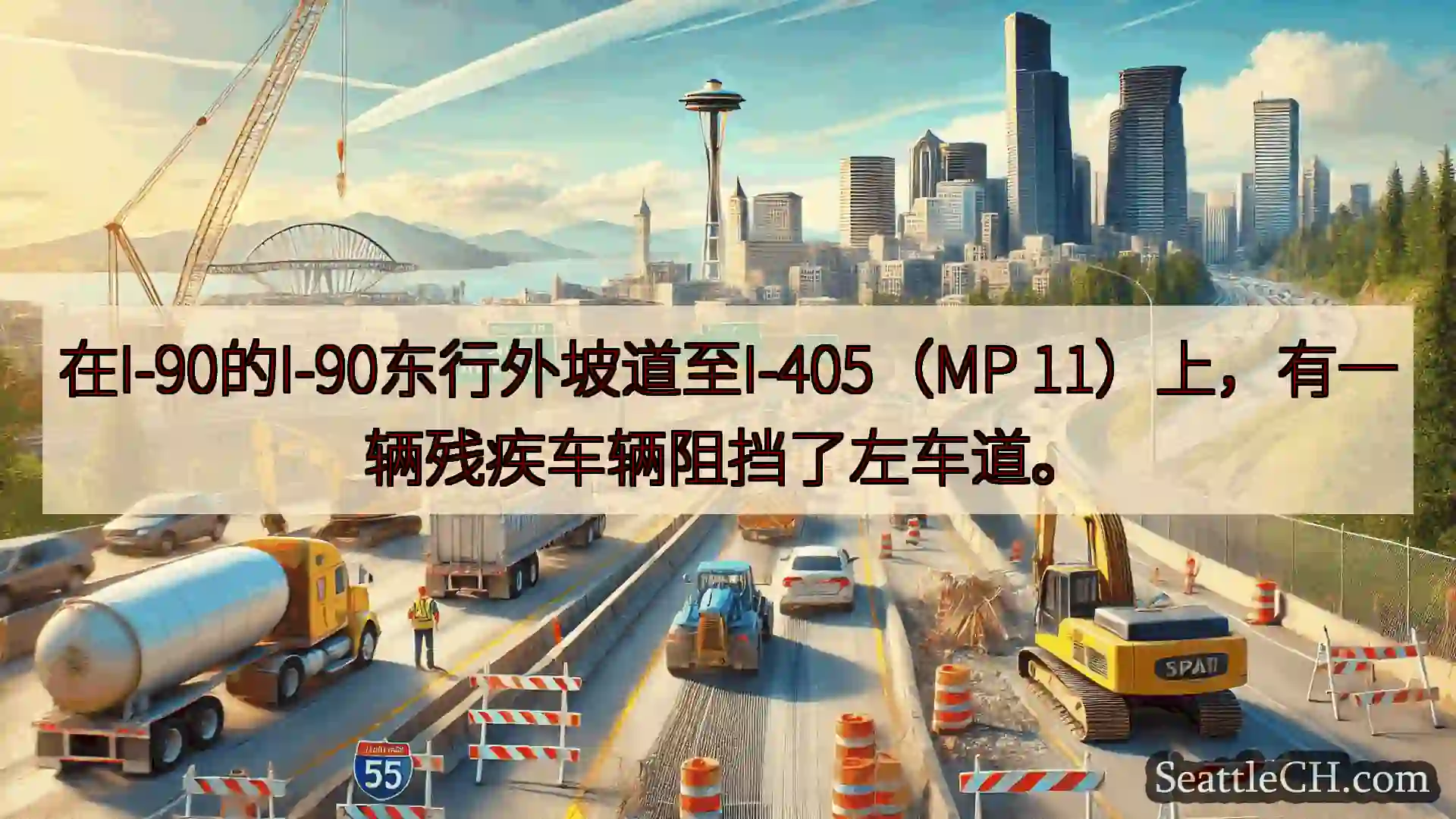 西雅图交通新闻 在I-90的I-90东行外坡道至I-405（MP