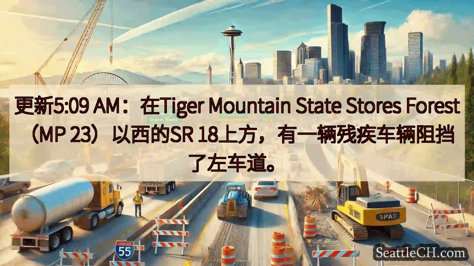 西雅图交通新闻 更新5:09 AM：在Tiger Mountain State