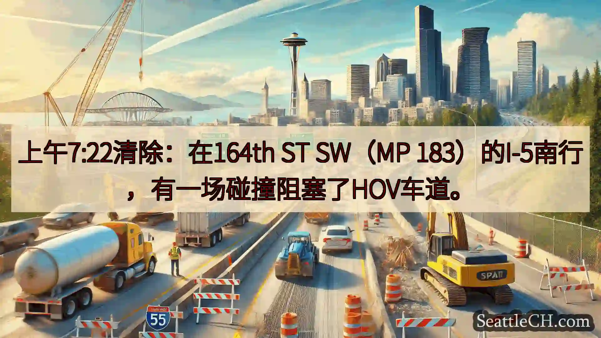 西雅图交通新闻 上午7:22清除：在164th ST SW（MP