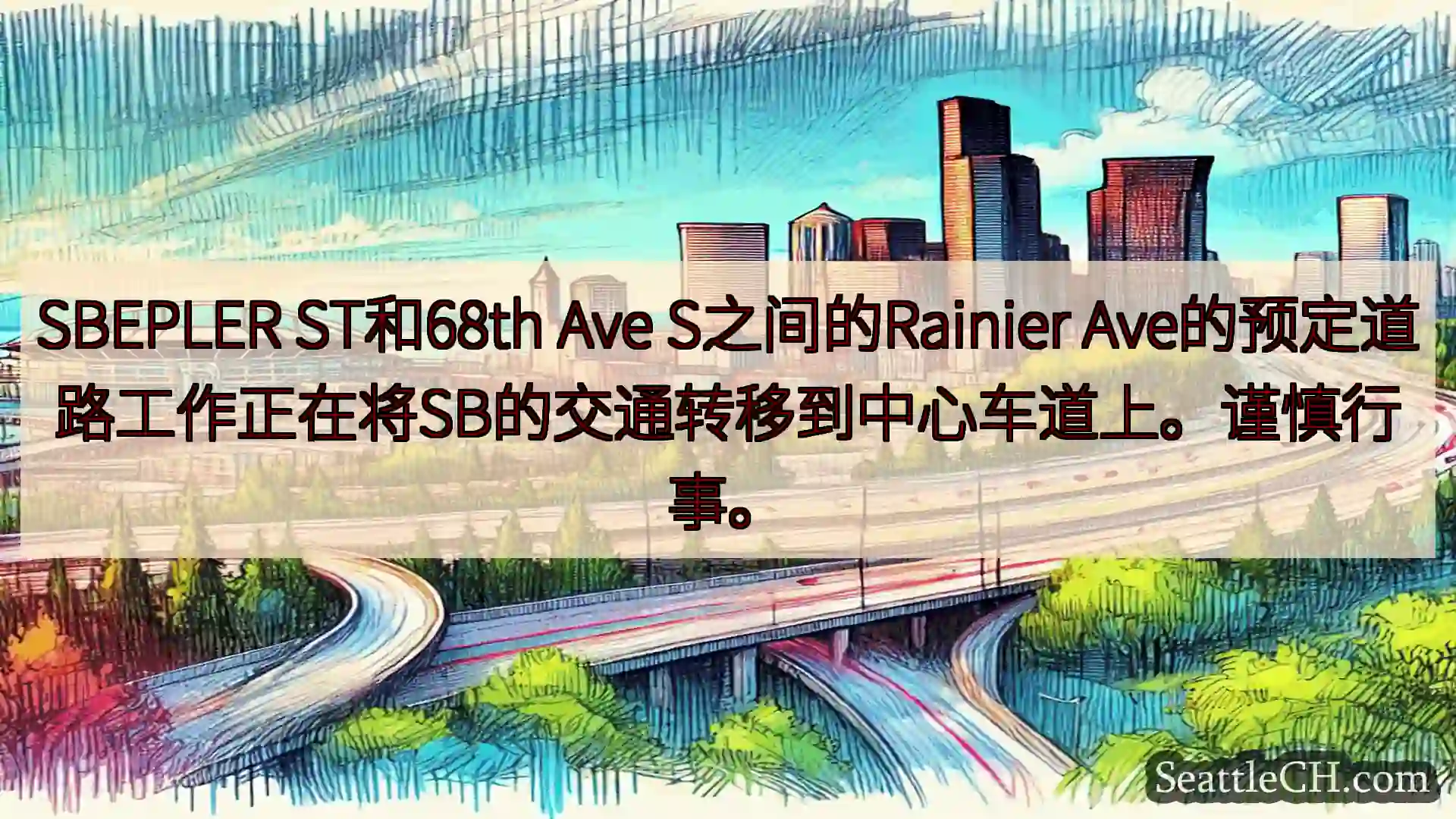 西雅图交通新闻 SBEPLER ST和68th Ave S之间的Rainier