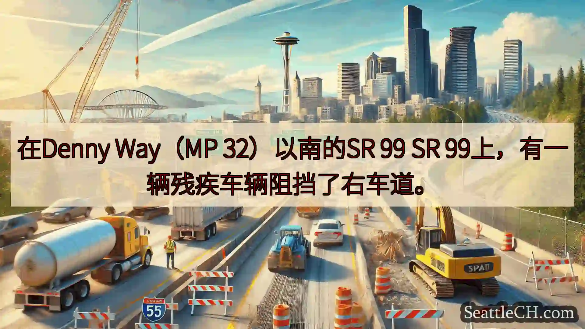 西雅图交通新闻 在Denny Way（MP 32）以南的SR 99 SR