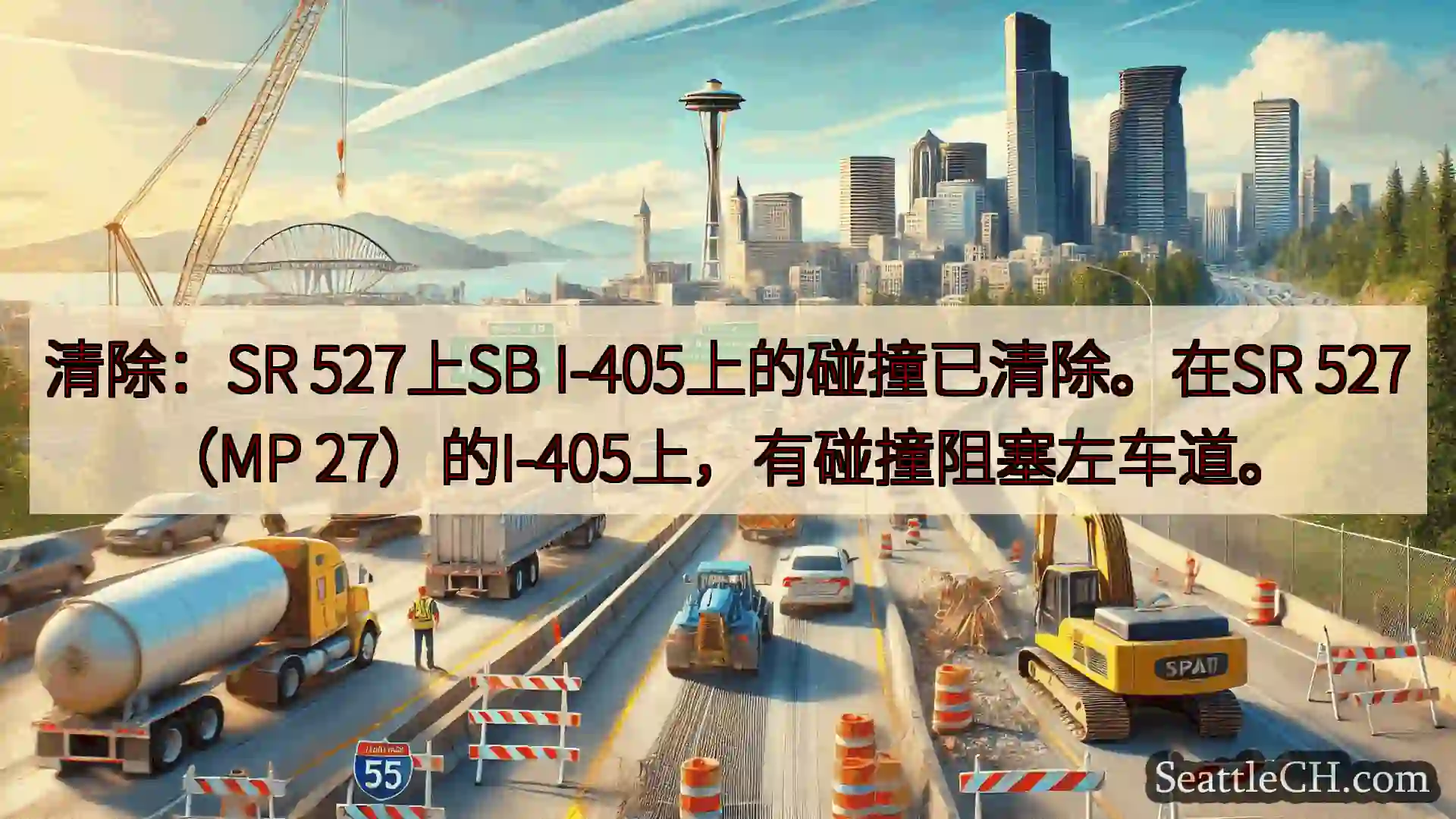 西雅图交通新闻 清除：SR 527上SB I-405上的碰撞已清除。在SR