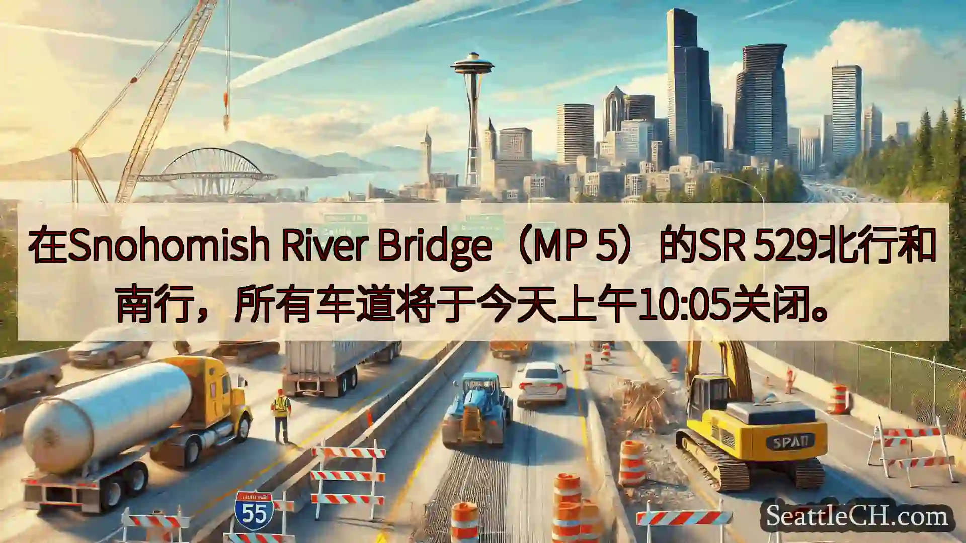 西雅图交通新闻 在Snohomish River Bridge（MP 5）的SR