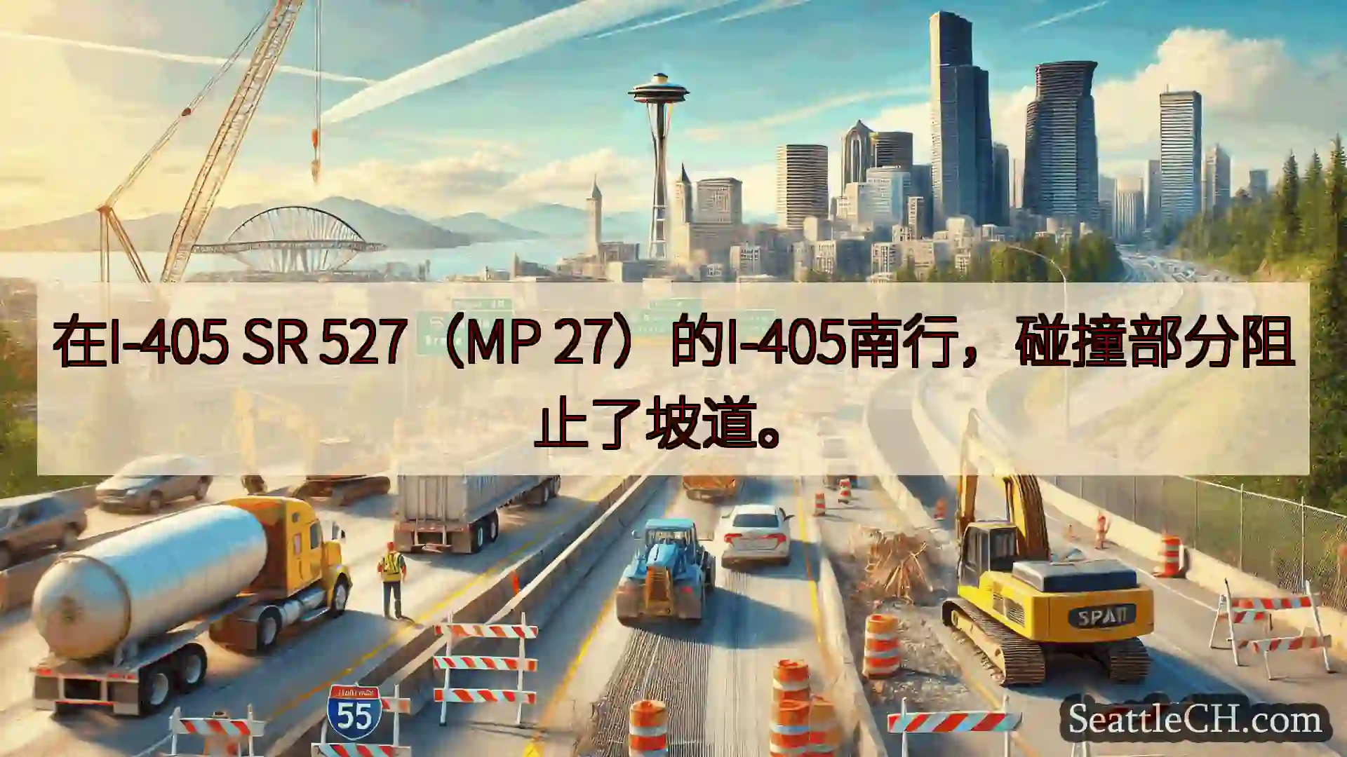 西雅图交通新闻 在I-405 SR 527（MP