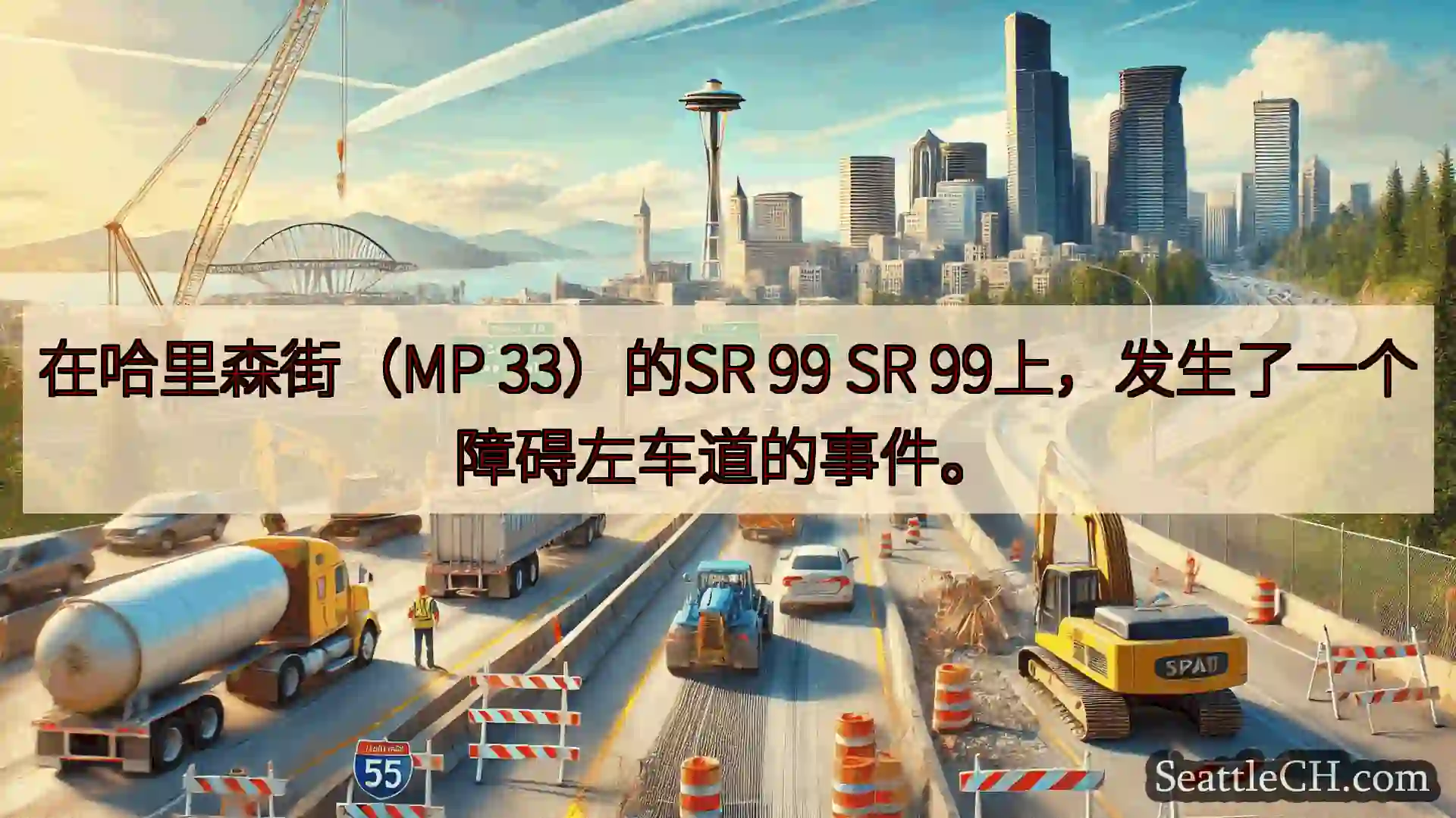 西雅图交通新闻 在哈里森街（MP 33）的SR 99 SR