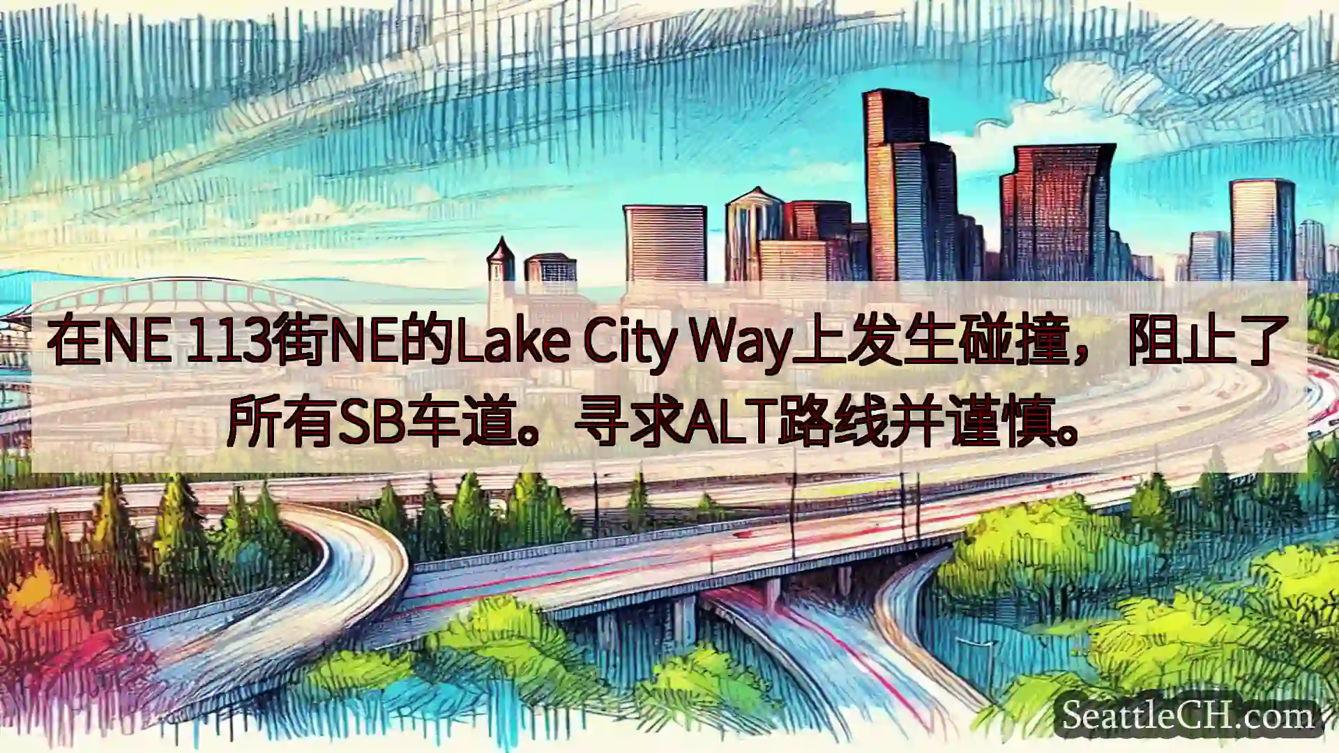 西雅图交通新闻 在NE 113街NE的Lake City