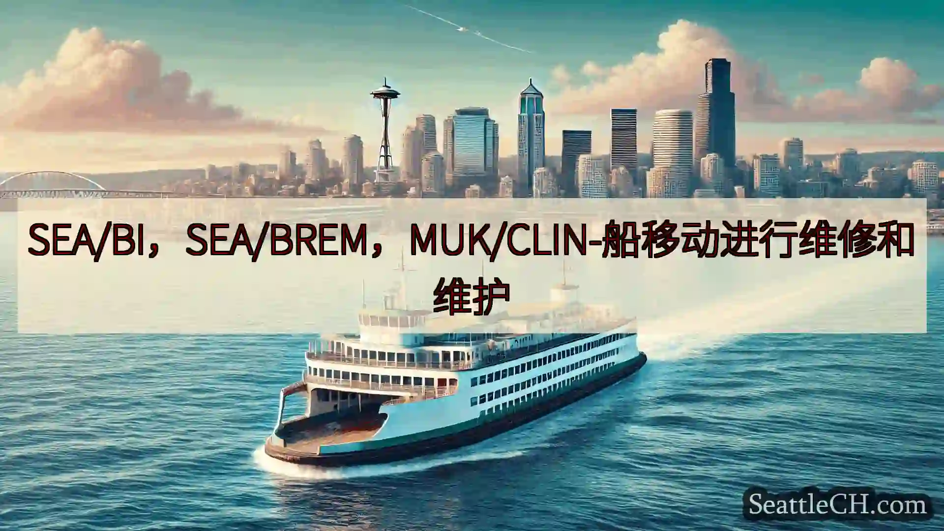 西雅图渡轮新闻 SEA/BI，SEA/BREM，MUK/CLIN-船移动进行维修和维护
