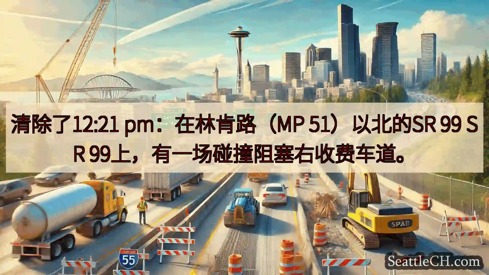 西雅图交通新闻 清除了12:21 pm：在林肯路（MP 51）以北的SR 99 SR