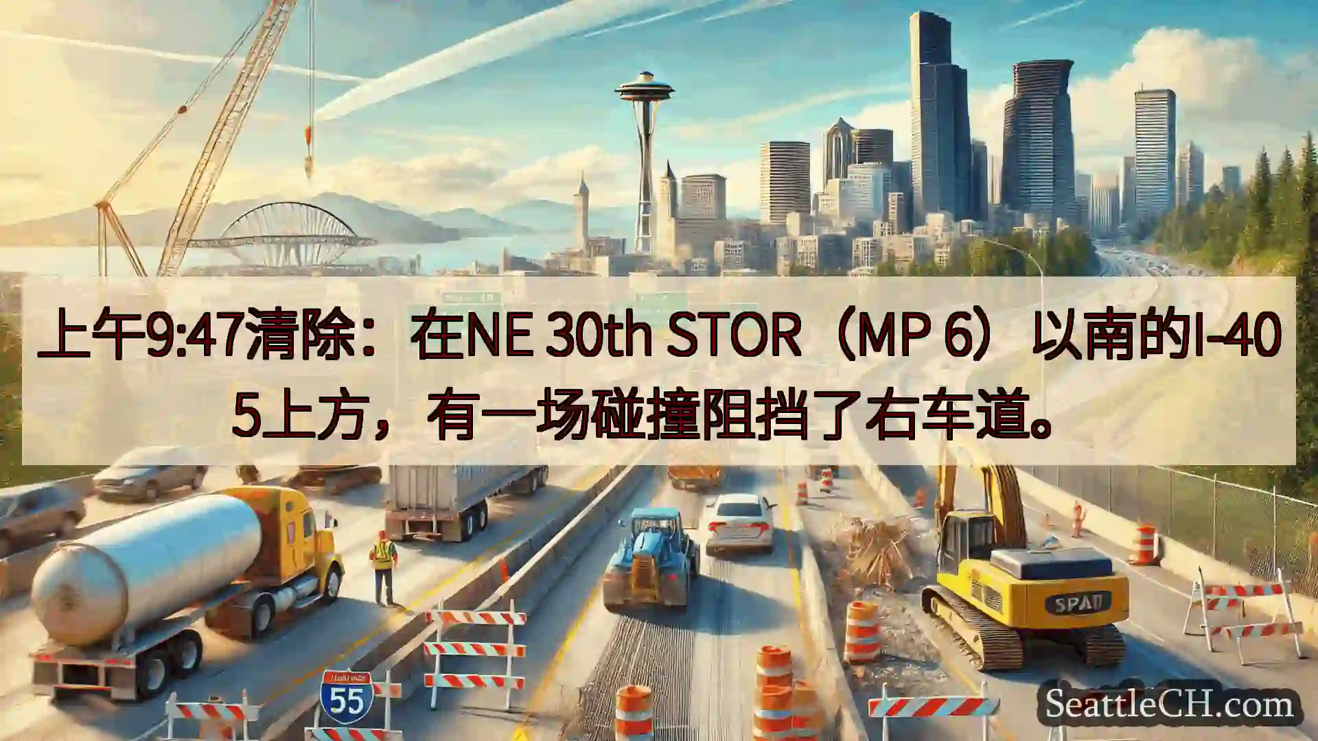 西雅图交通新闻 上午9:47清除：在NE 30th STOR（MP