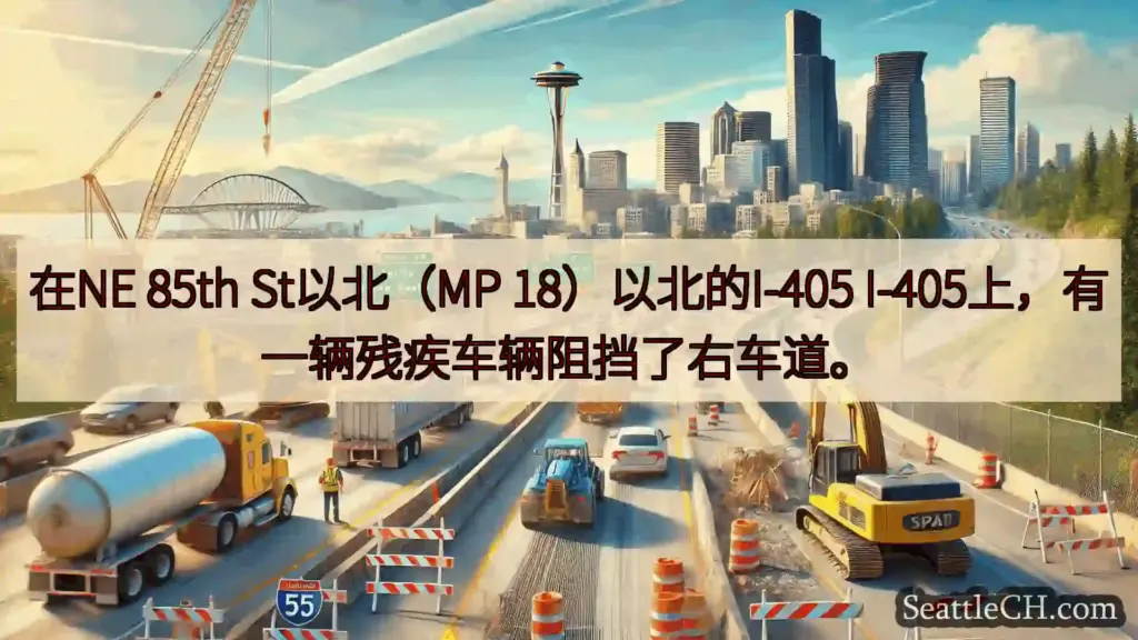 西雅图交通新闻 在NE 85th St以北（MP 18）以北的I-405