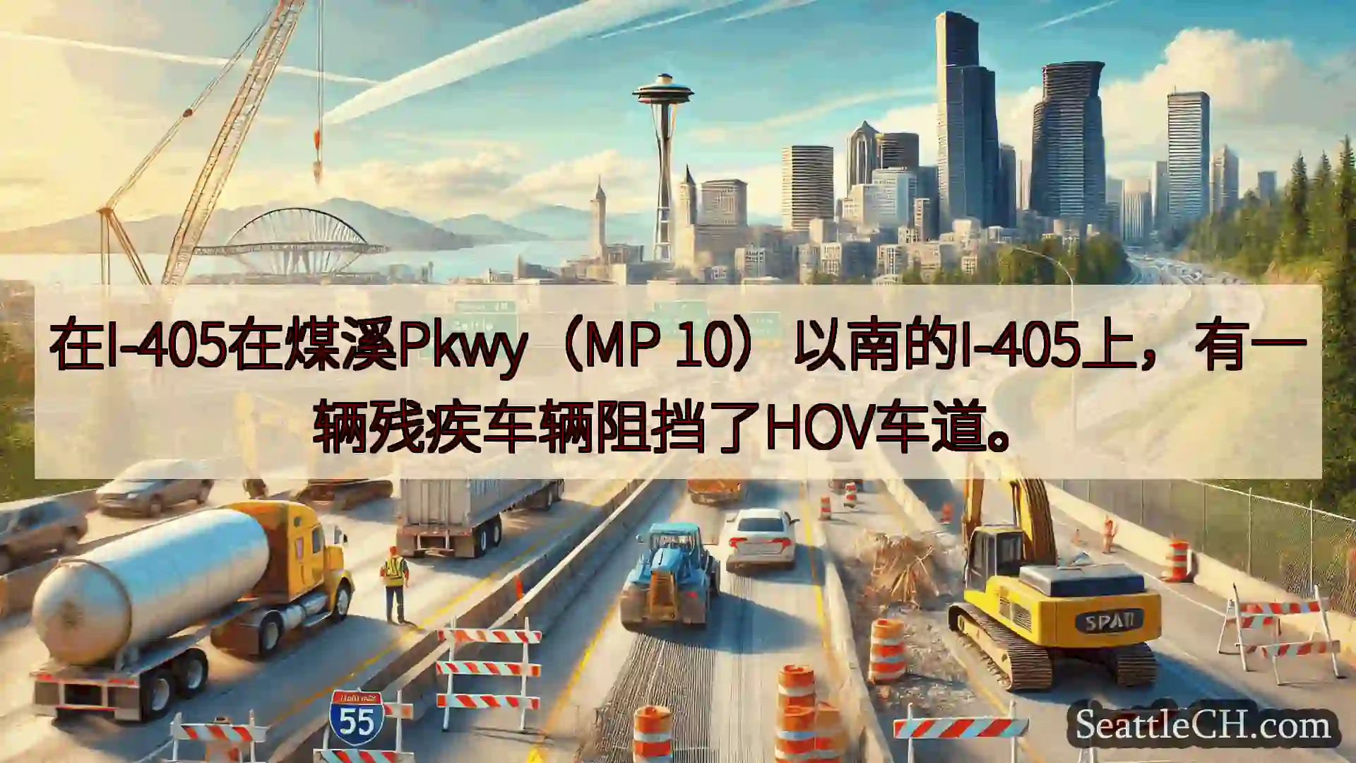 西雅图交通新闻 在I-405在煤溪Pkwy（MP