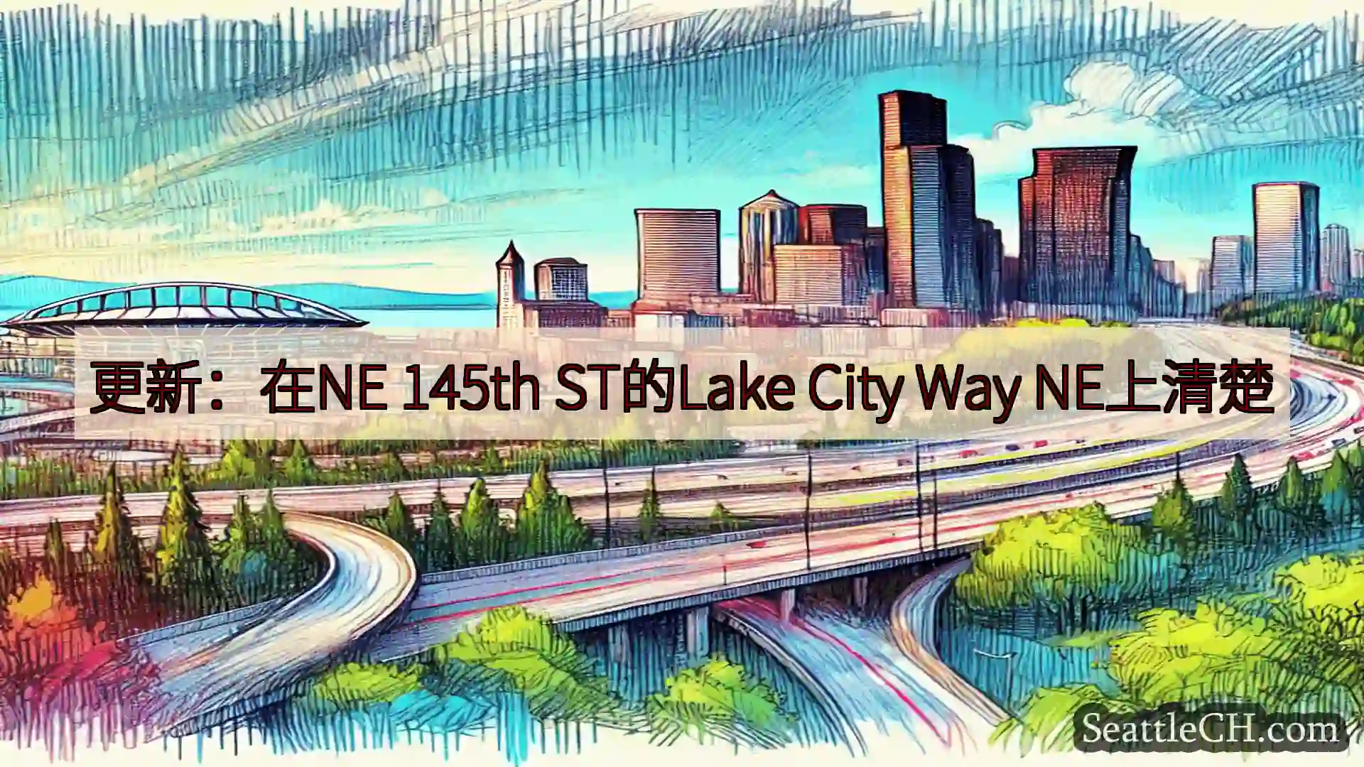 西雅图交通新闻 更新：在NE 145th ST的Lake City Way NE上清楚
