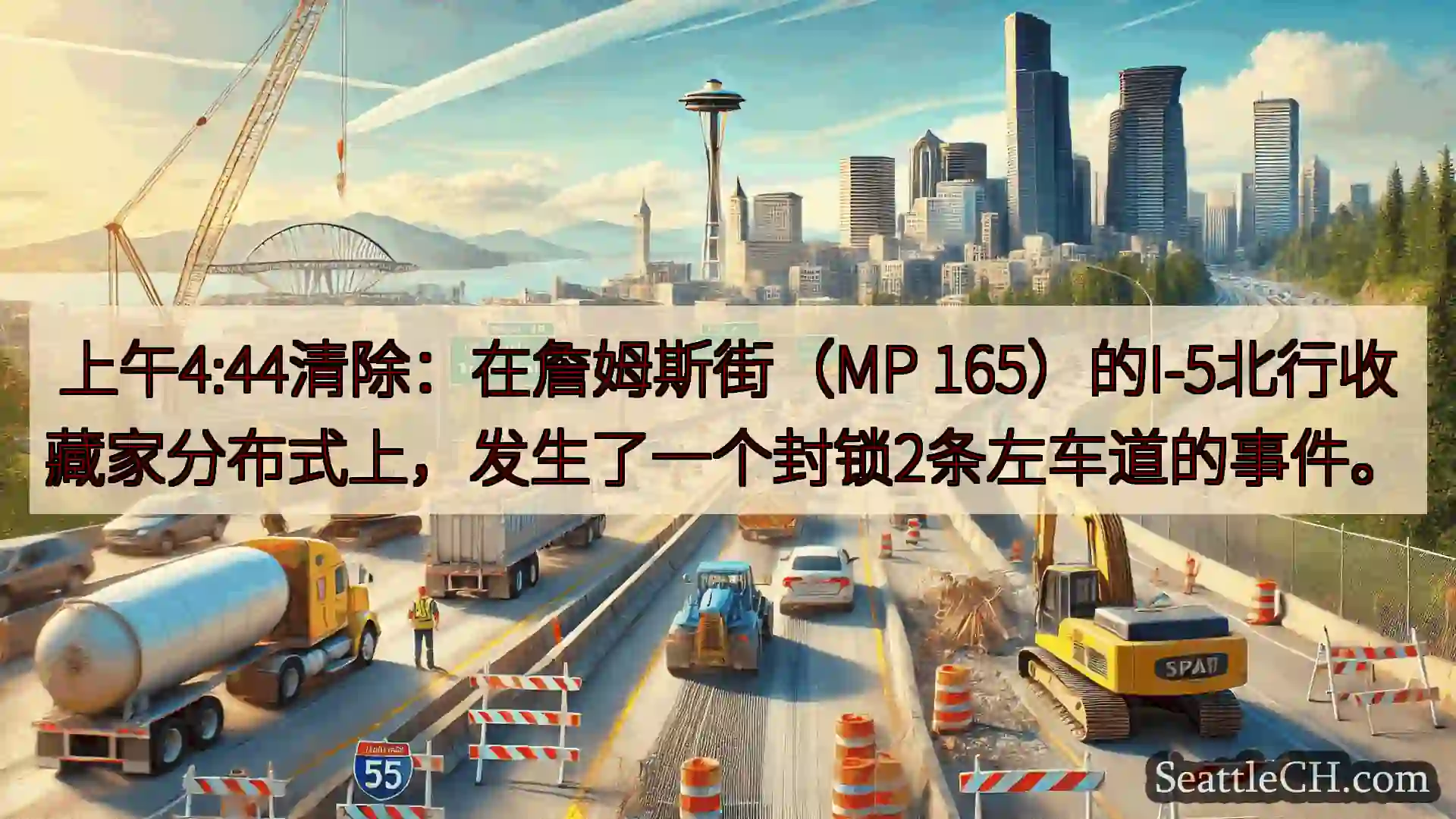 西雅图交通新闻 上午4:44清除：在詹姆斯街（MP