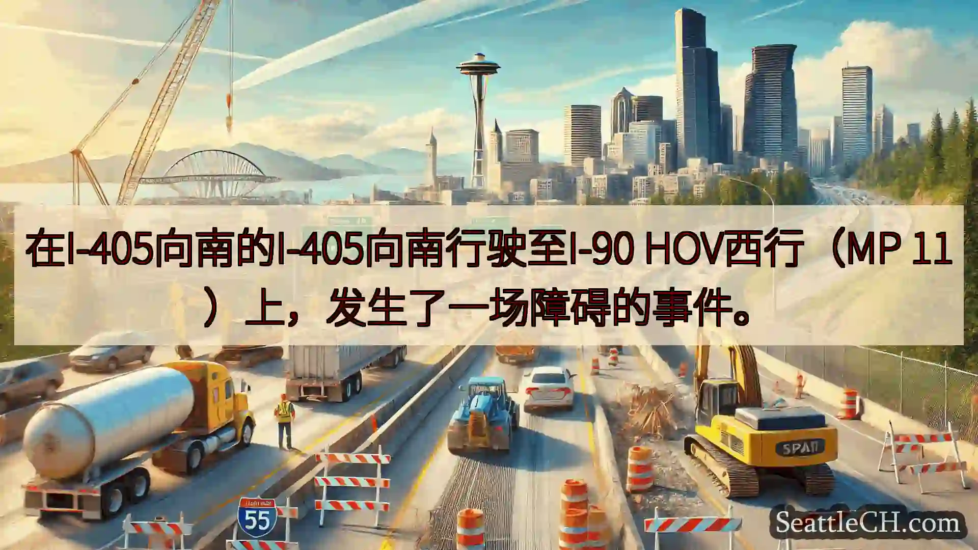 西雅图交通新闻 在I-405向南的I-405向南行驶至I-90 HOV西行（MP