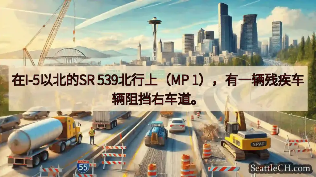 西雅图交通新闻 在I-5以北的SR 539北行上（MP
