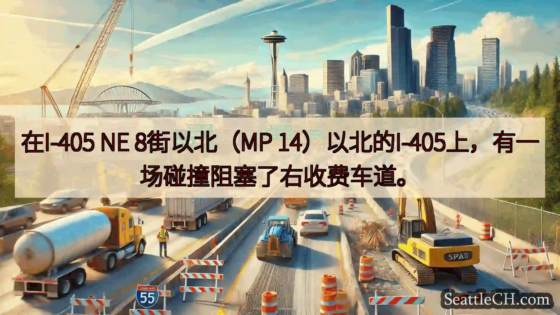 西雅图交通新闻 在I-405 NE 8街以北（MP