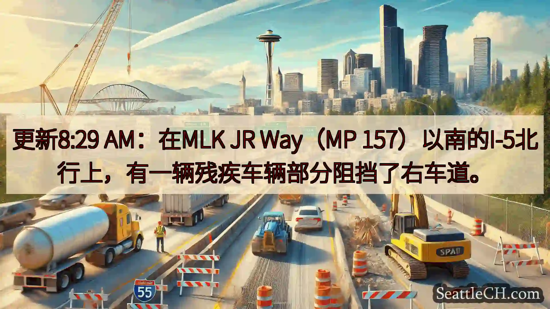 西雅图交通新闻 更新8:29 AM：在MLK JR Way（MP