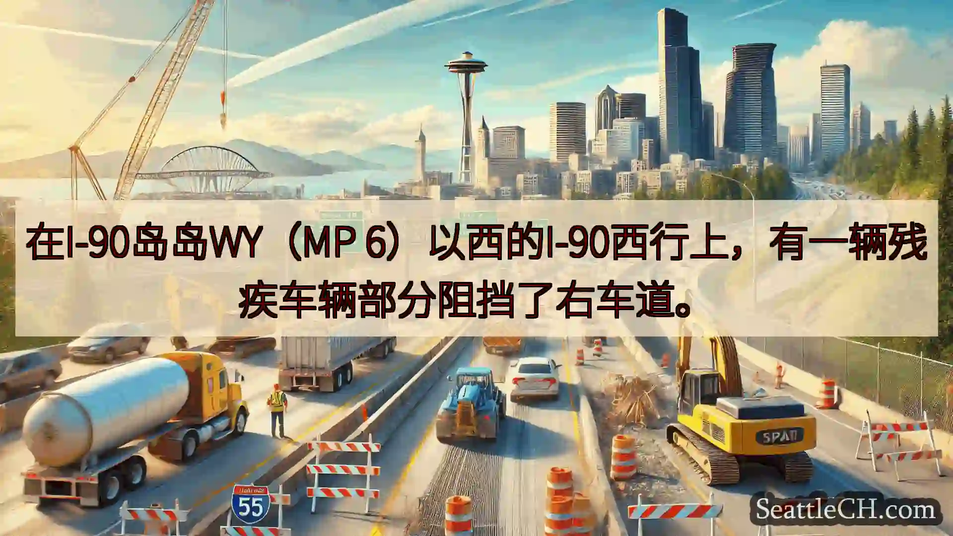 西雅图交通新闻 在I-90岛岛WY（MP