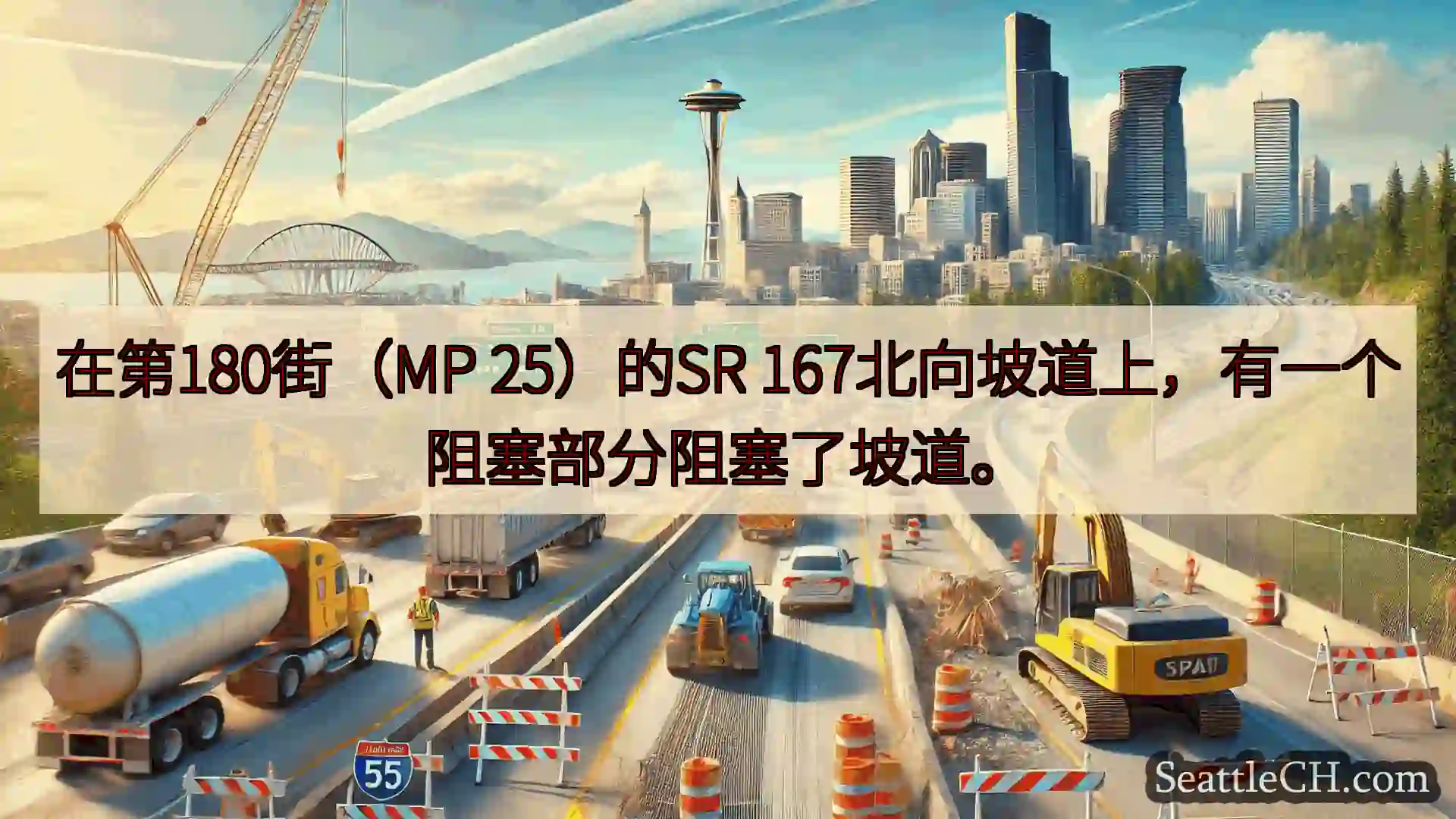 西雅图交通新闻 在第180街（MP 25）的SR