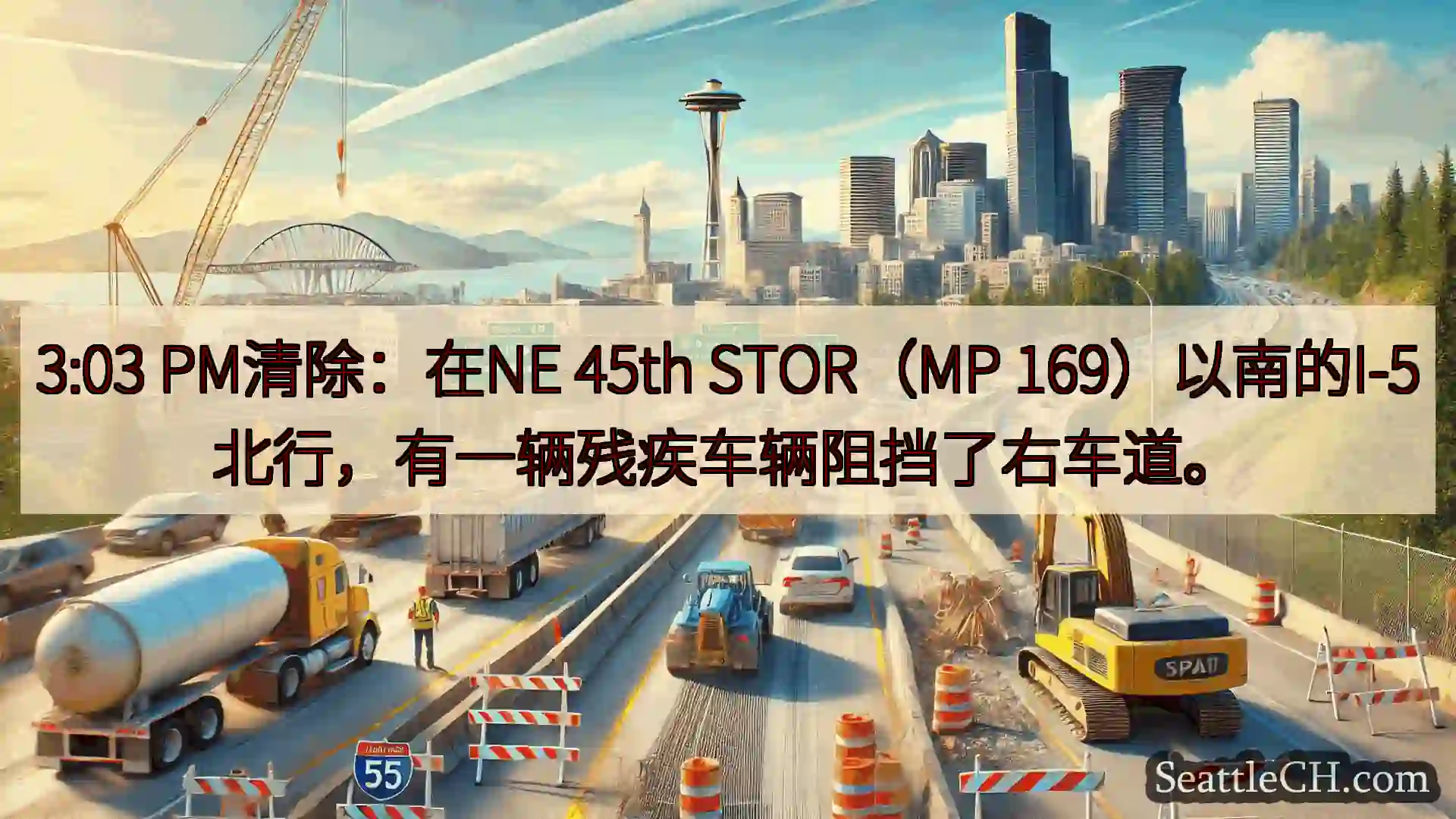 西雅图交通新闻 3:03 PM清除：在NE 45th STOR（MP