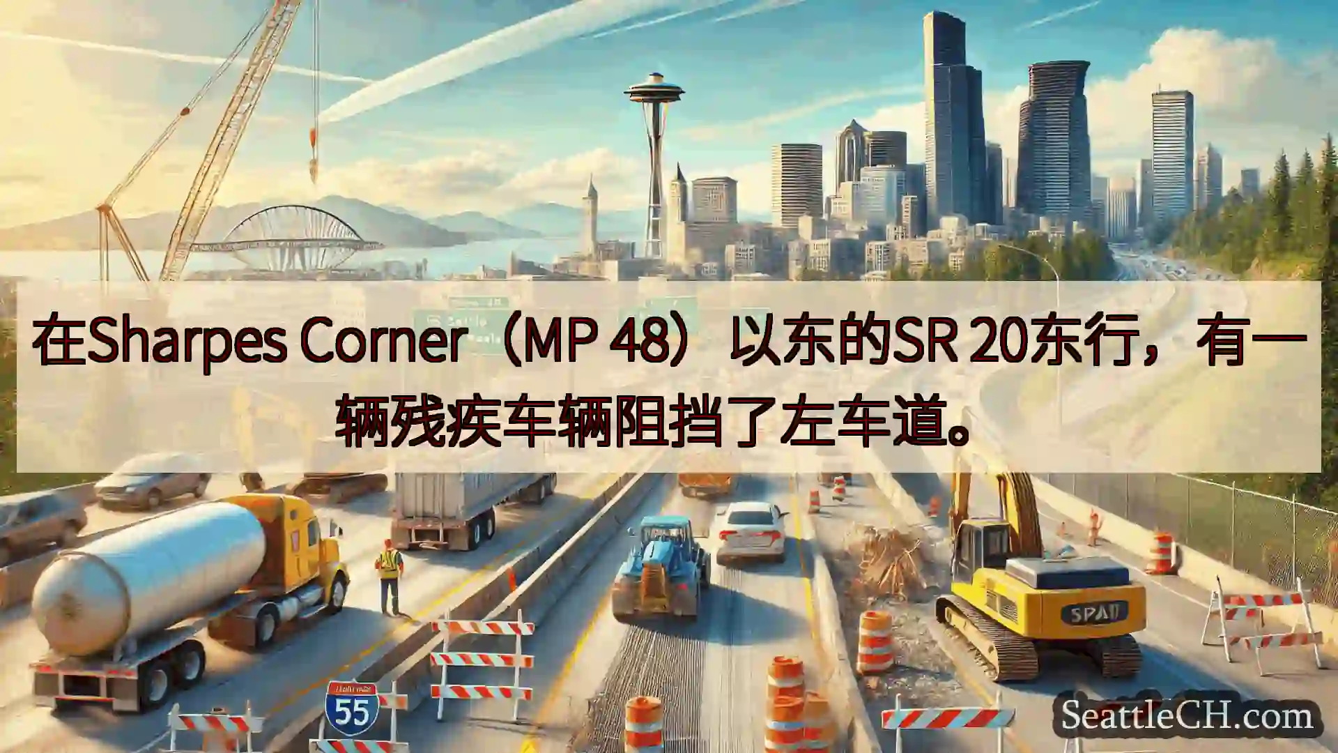 西雅图交通新闻 在Sharpes Corner（MP 48）以东的SR