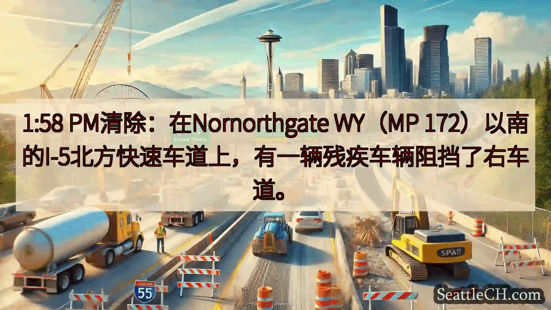 西雅图交通新闻 1:58 PM清除：在Nornorthgate WY（MP