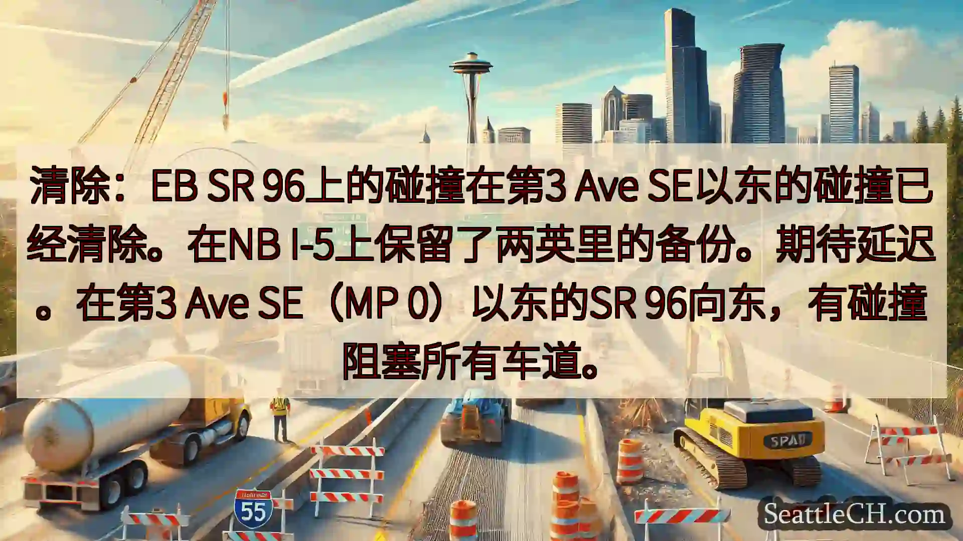 西雅图交通新闻 清除：EB SR 96上的碰撞在第3 Ave