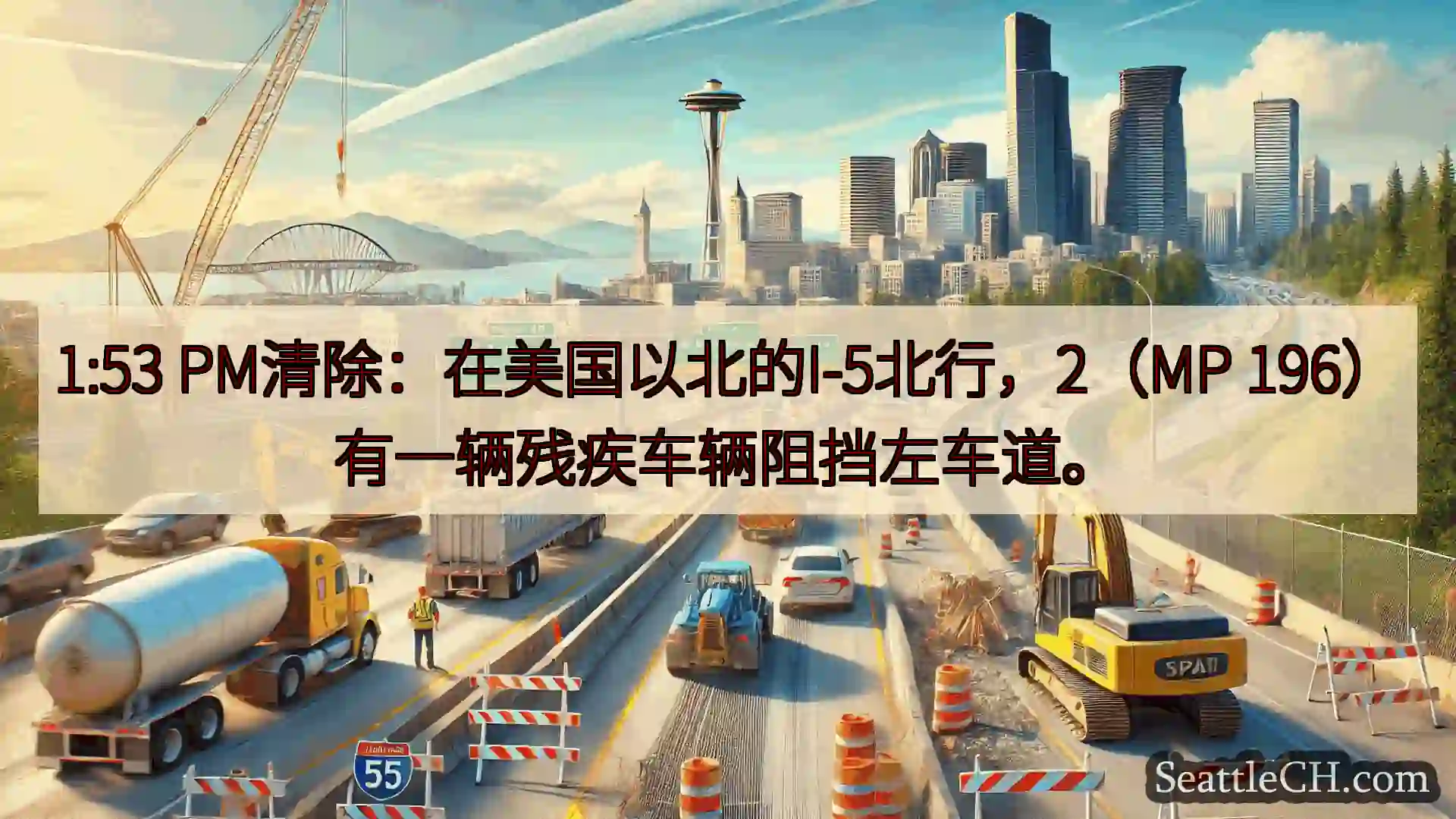 西雅图交通新闻 1:53 PM清除：在美国以北的I-5北行，2（MP