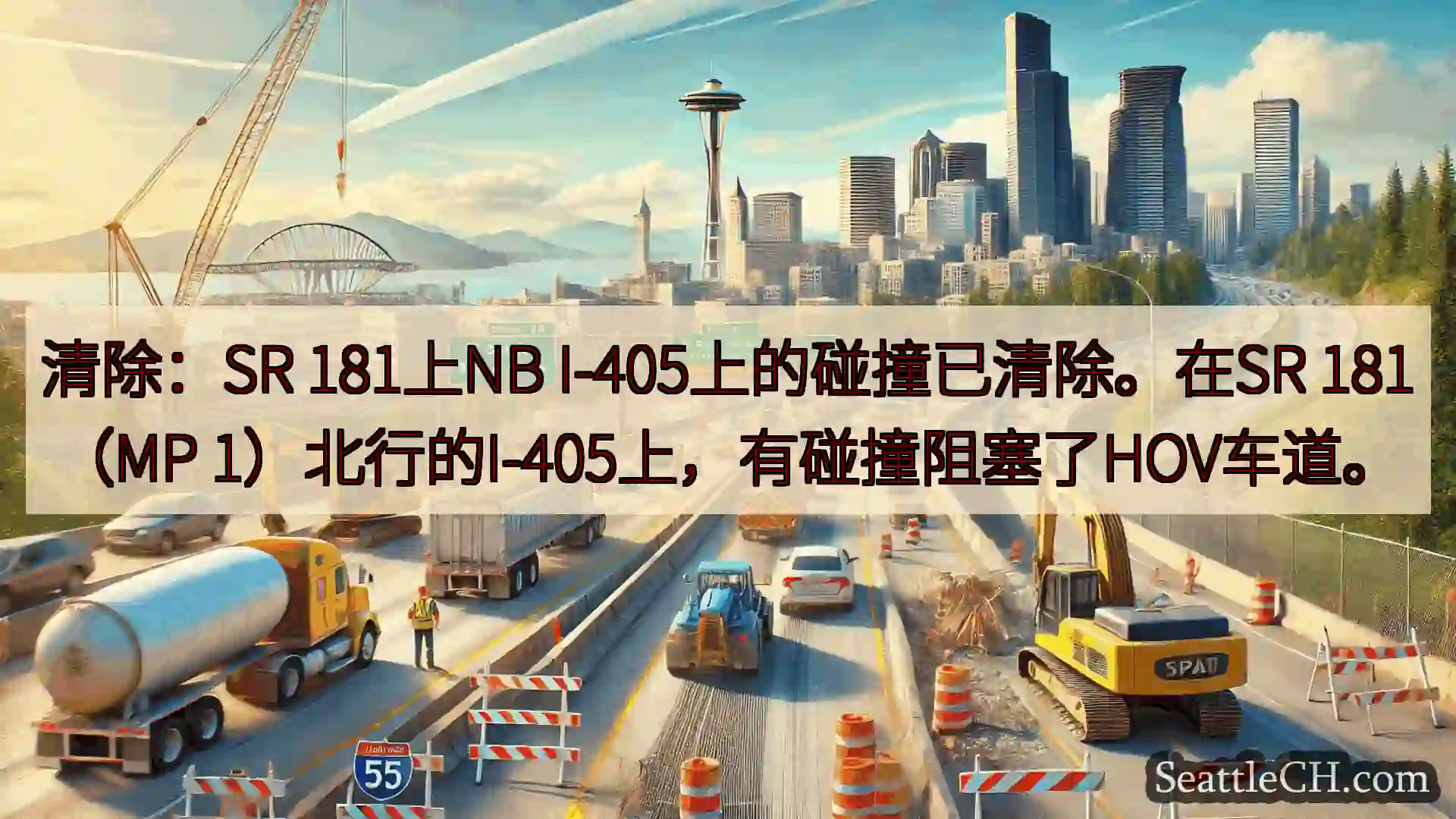 西雅图交通新闻 清除：SR 181上NB I-405上的碰撞已清除。在SR