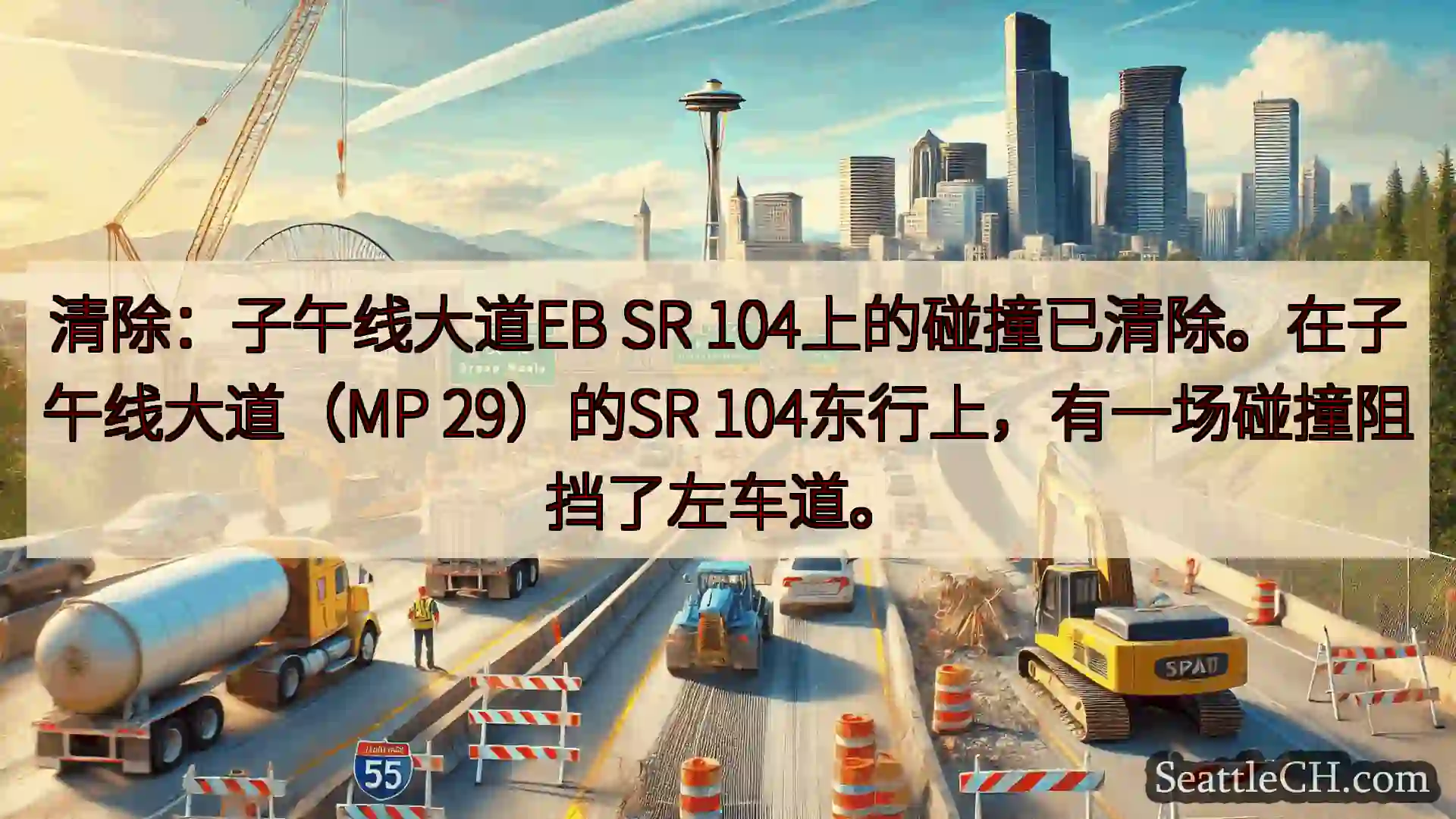 西雅图交通新闻 清除：子午线大道EB SR 104上的碰撞已清除。在子午线大道（MP