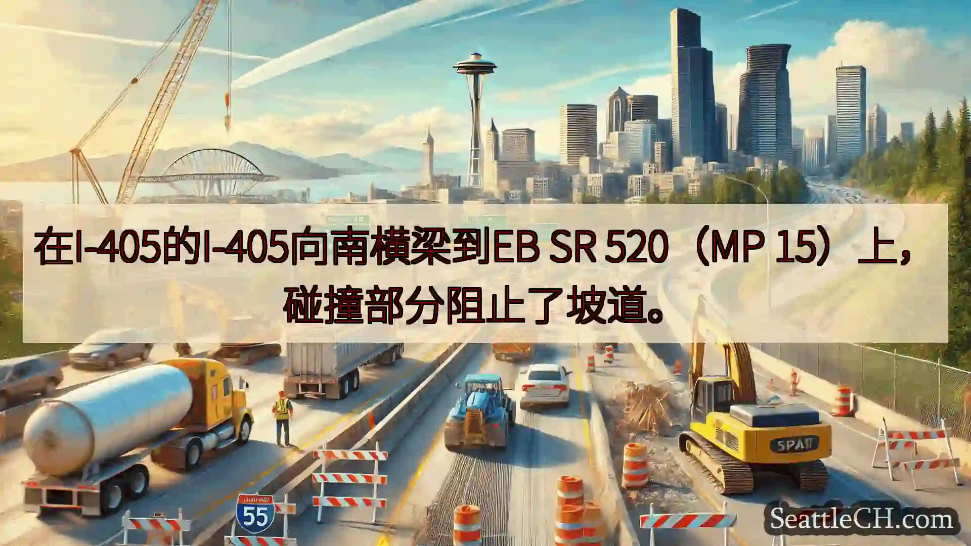 西雅图交通新闻 在I-405的I-405向南横梁到EB SR 520（MP