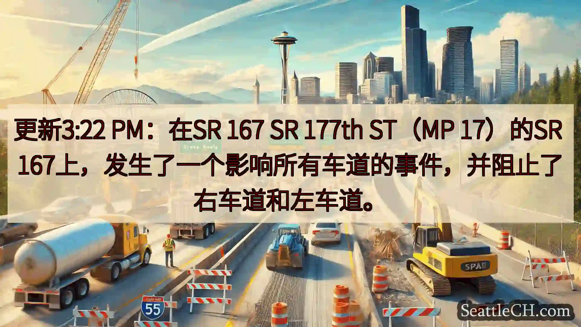 西雅图交通新闻 更新3:22 PM：在SR 167 SR 177th ST（MP