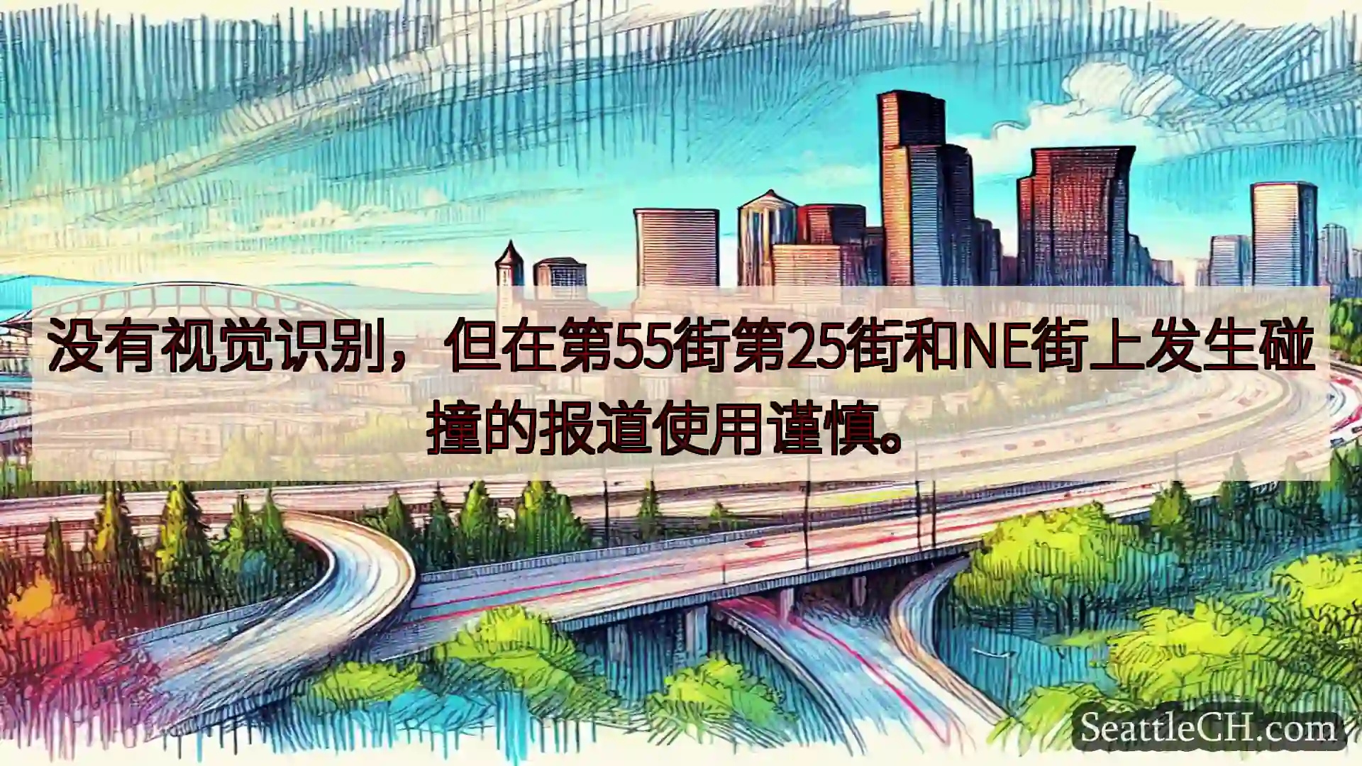 西雅图交通新闻 没有视觉识别，但在第55街第25街和NE街上发生碰撞的报道使用谨慎。
