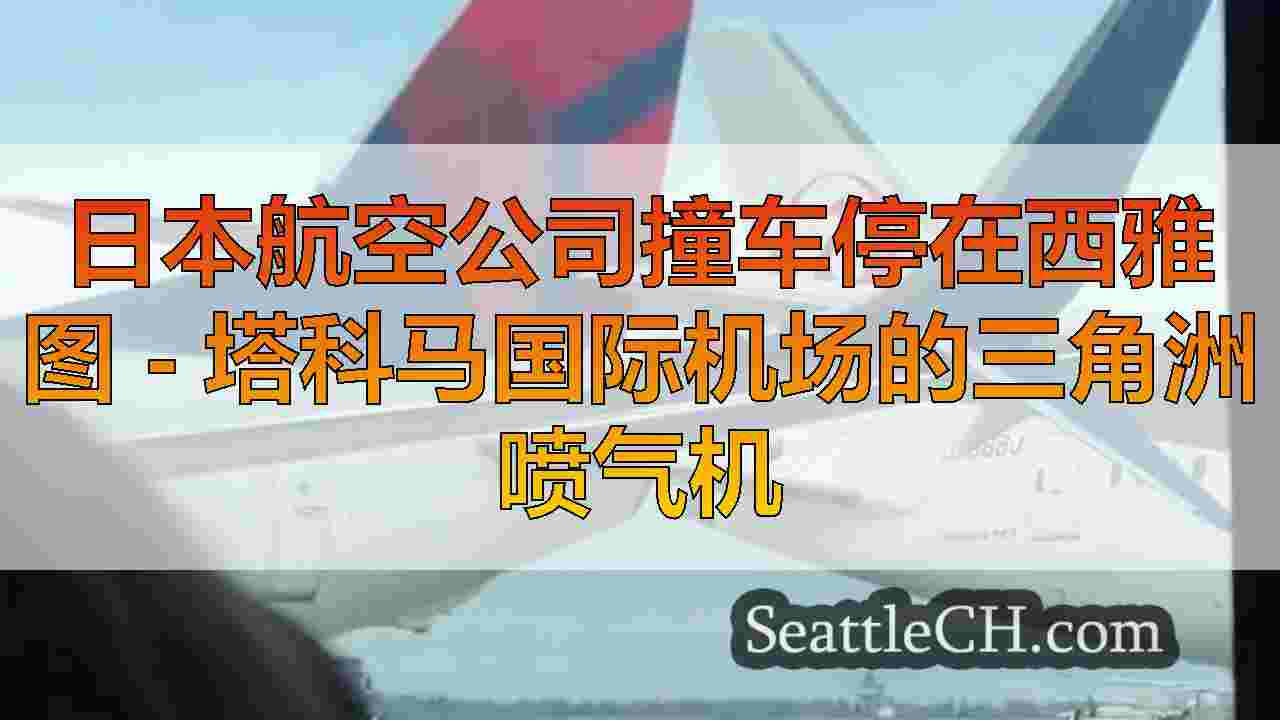 日本航空公司撞车停在西雅图 - 塔科马国际机场的三角洲喷气机