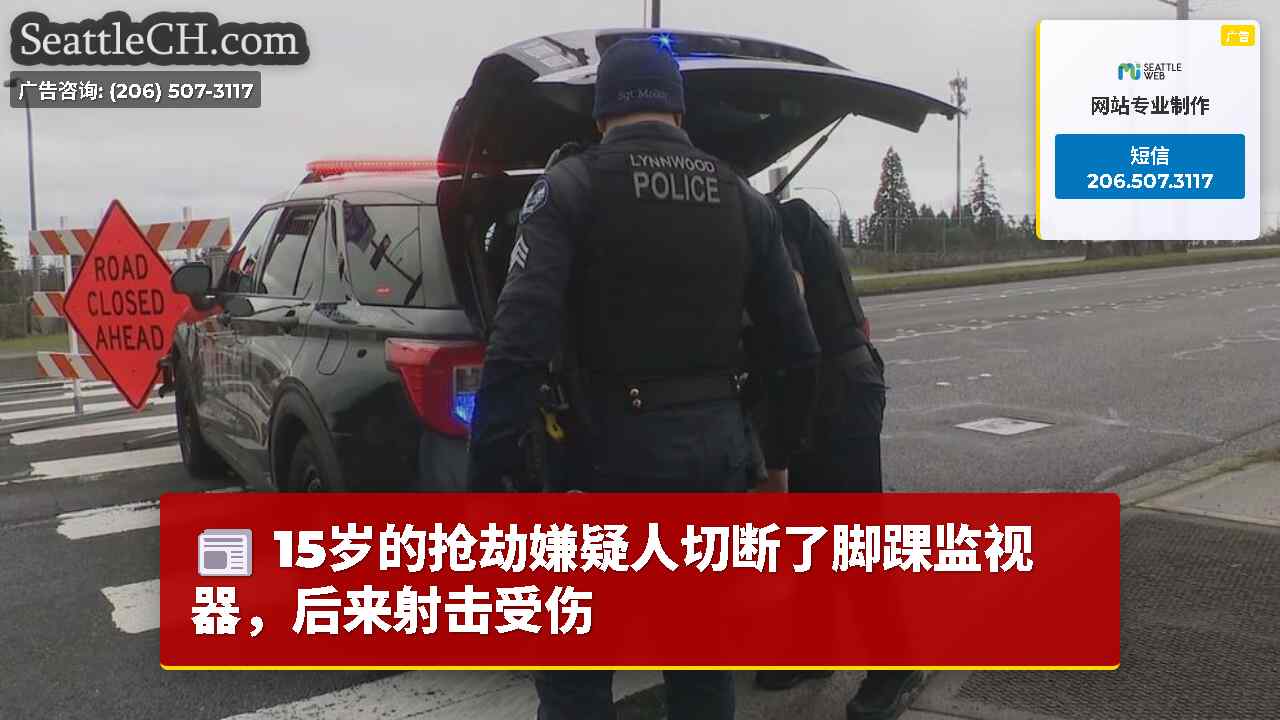 15岁的抢劫嫌疑人切断了脚踝监视器，后来射击受伤