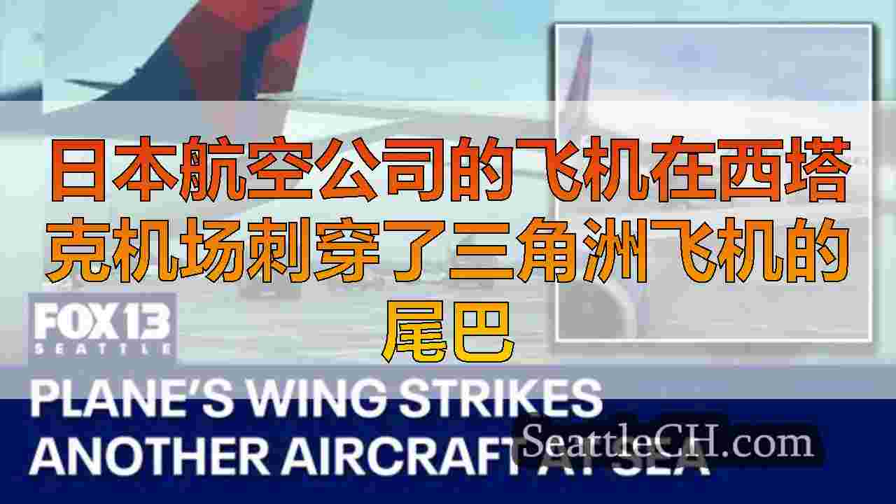 日本航空公司的飞机在西塔克机场刺穿了三角洲飞机的尾巴