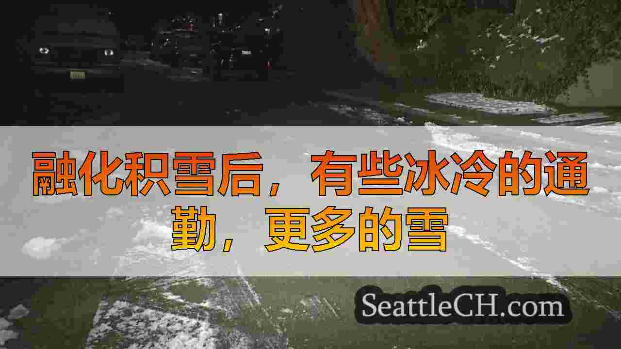 融化积雪后，有些冰冷的通勤，更多的雪