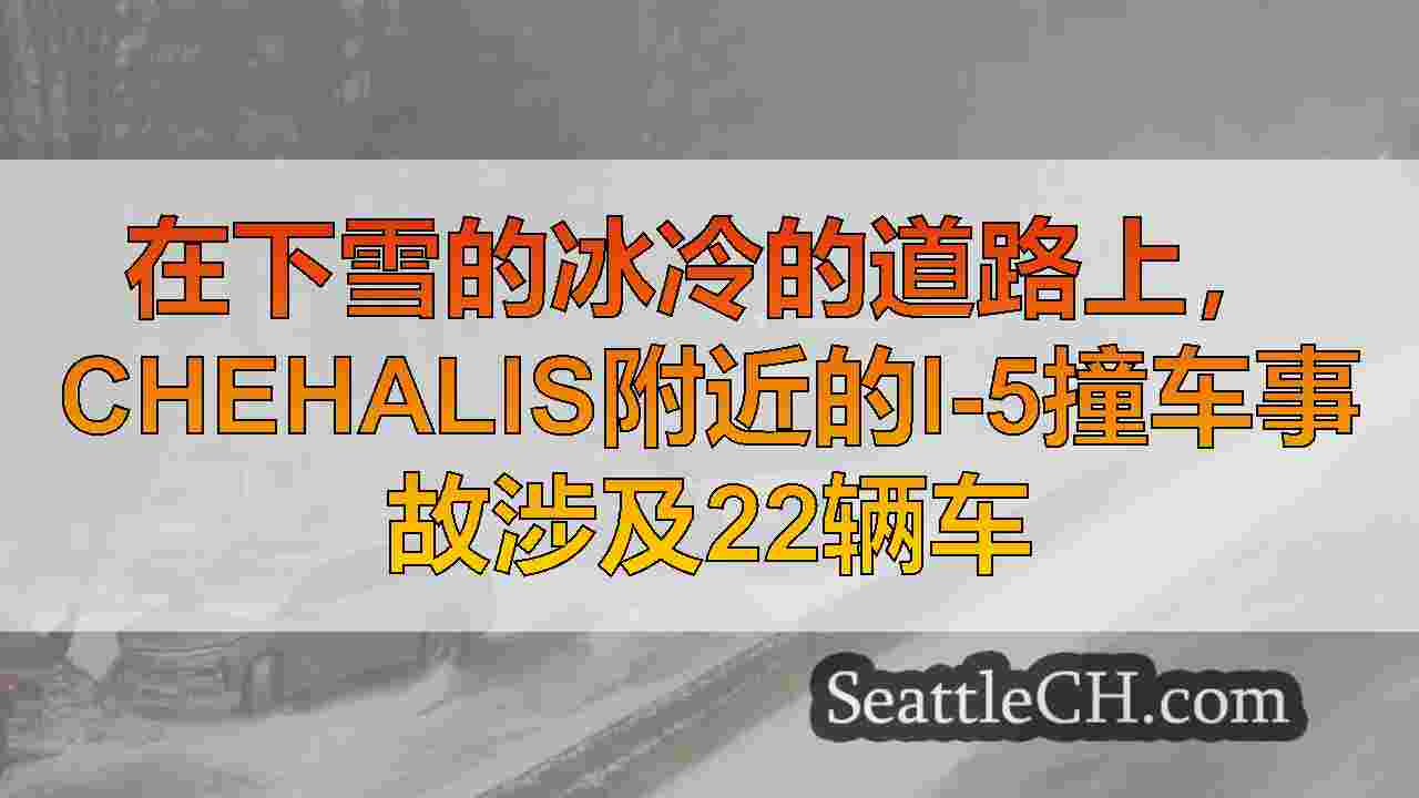 在下雪的冰冷的道路上，Chehalis附近的I-5撞车事故涉及22辆车