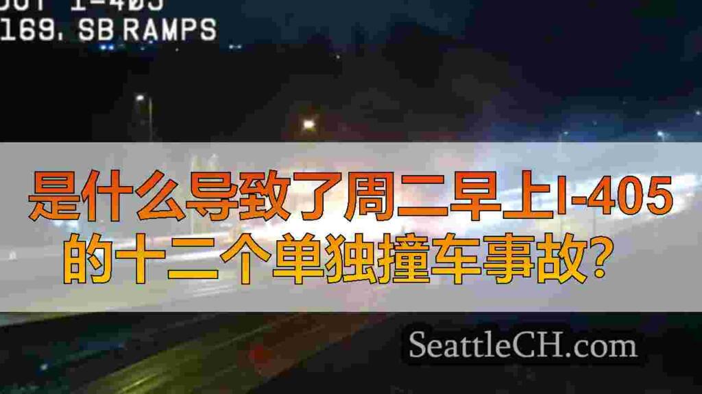 是什么导致了周二早上I-405的十二个单独撞车事故？