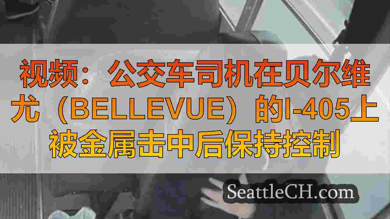 视频：公交车司机在贝尔维尤（Bellevue）的I-405上被金属击中后保持控制