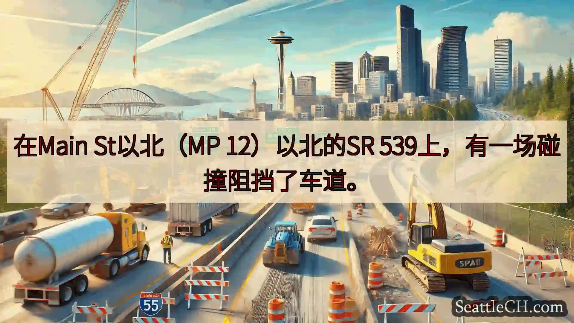 西雅图交通新闻 在Main St以北（MP 12）以北的SR