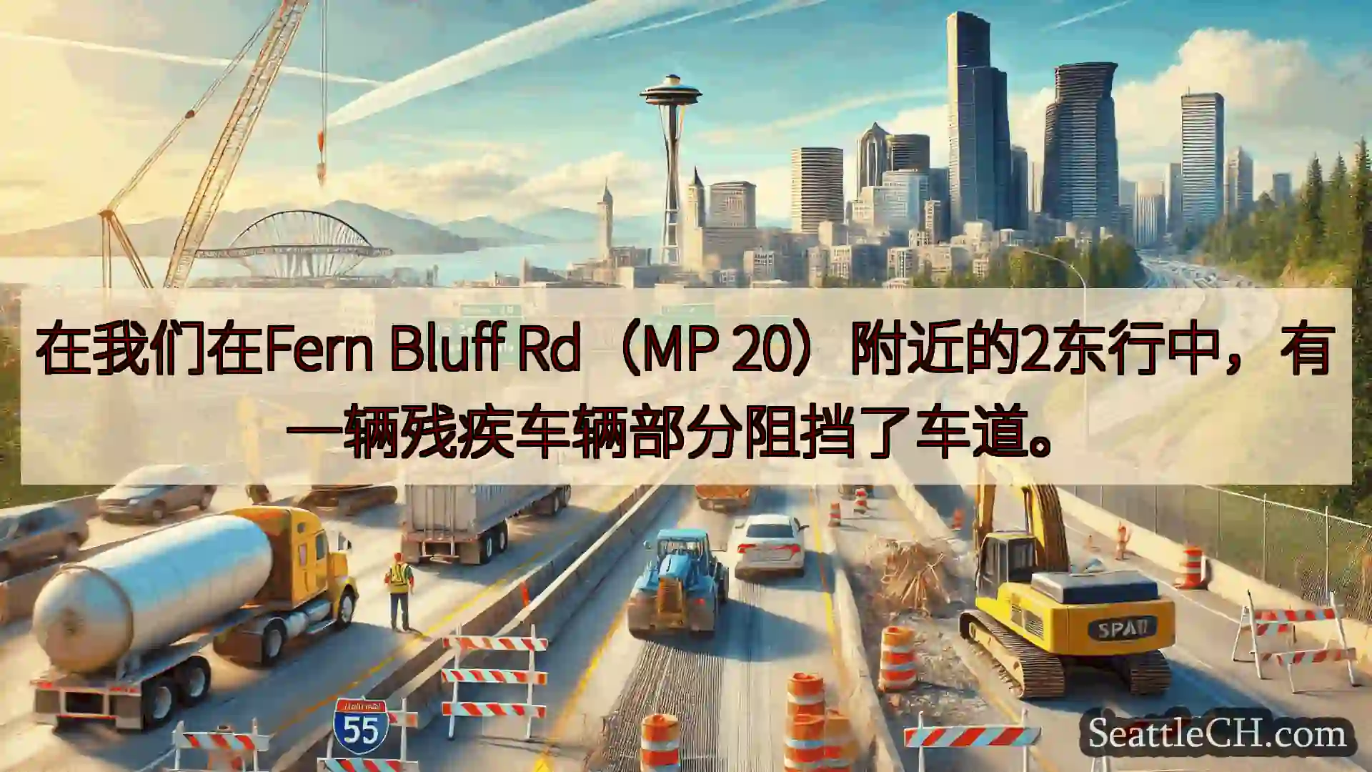 西雅图交通新闻 在我们在Fern Bluff Rd（MP