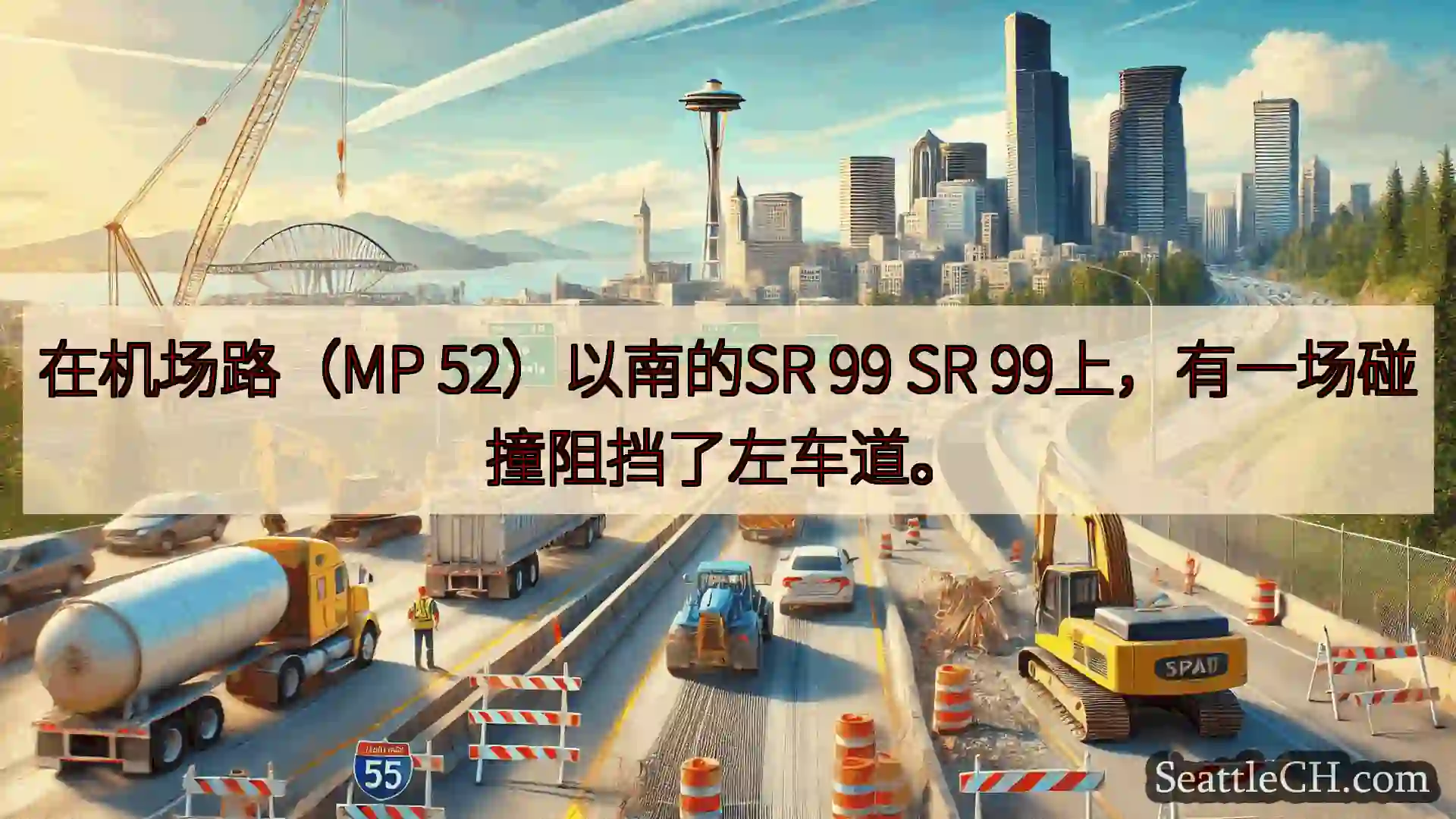 西雅图交通新闻 在机场路（MP 52）以南的SR 99 SR