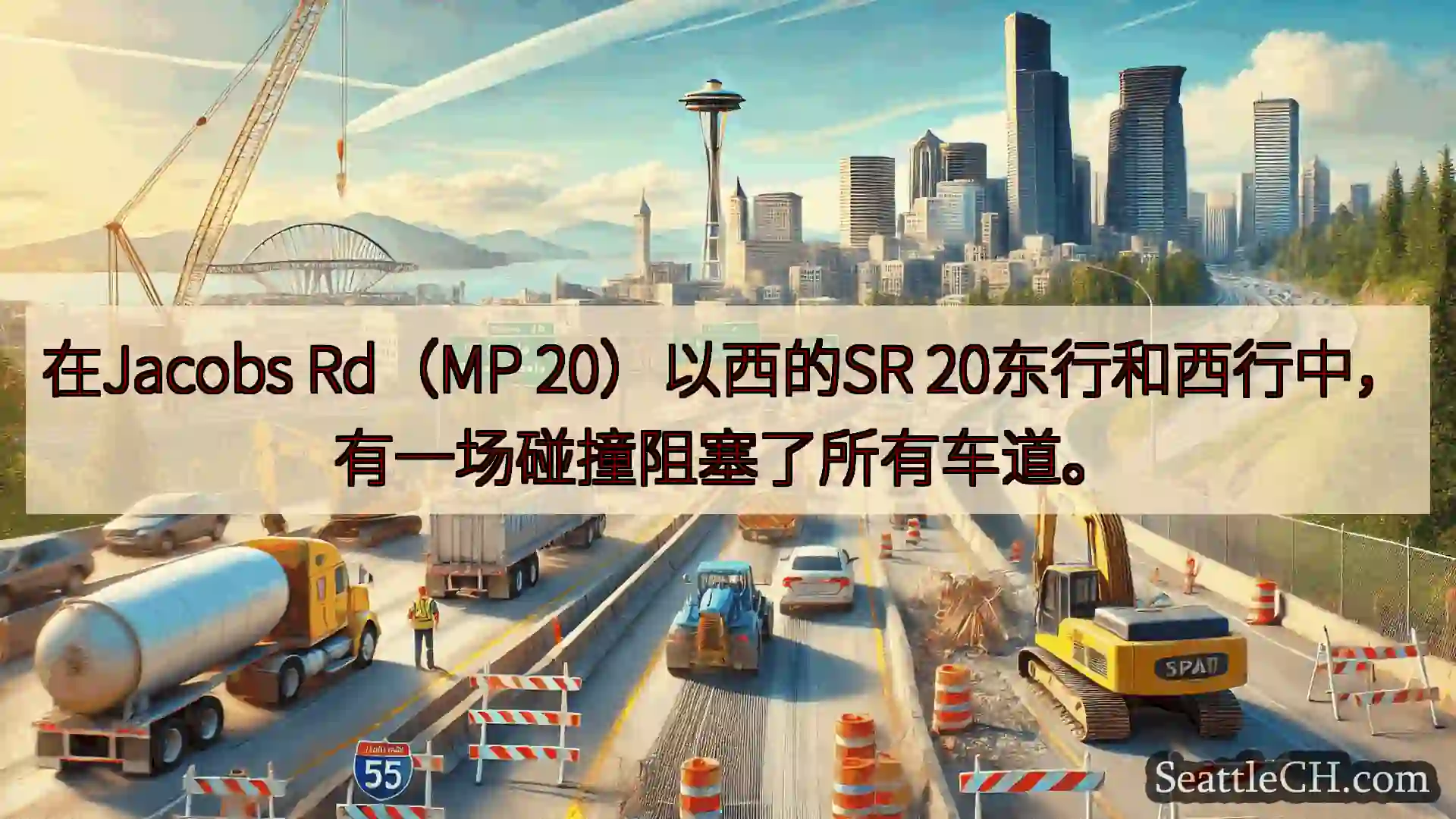 西雅图交通新闻 在Jacobs Rd（MP 20）以西的SR