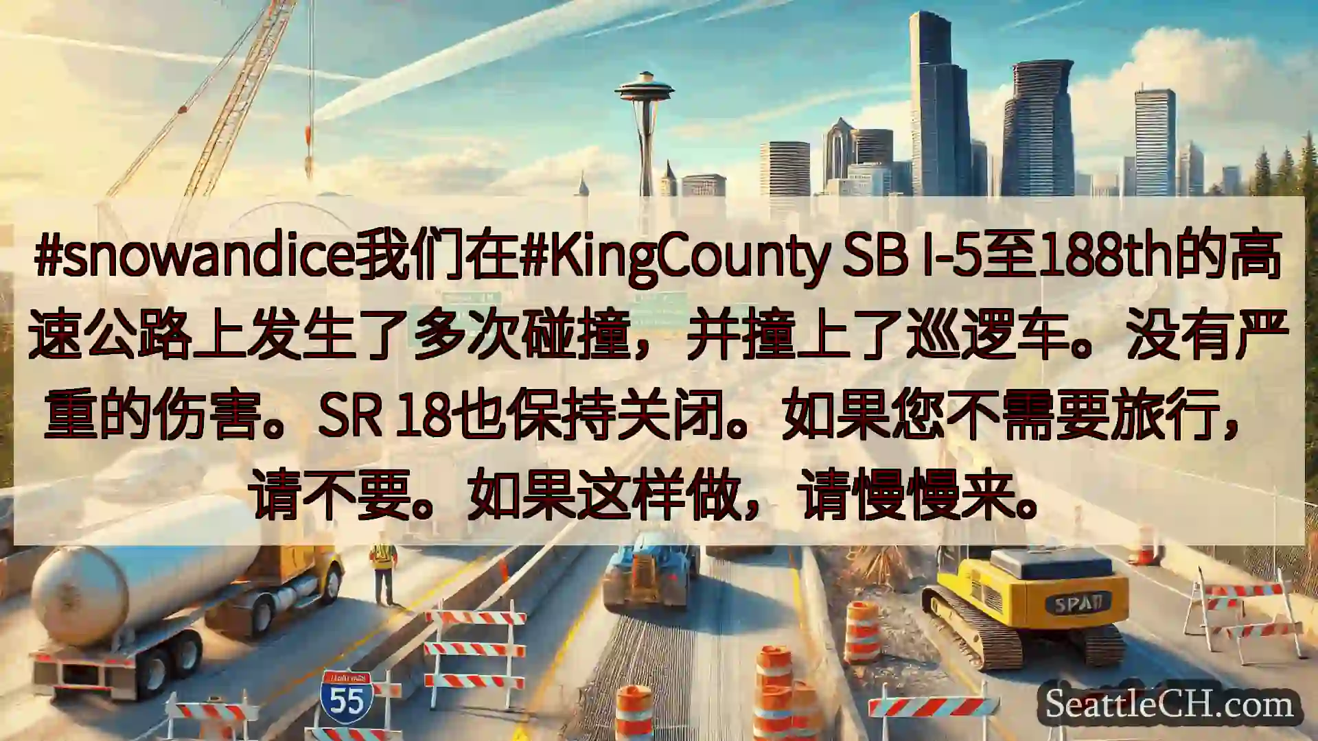 西雅图交通新闻 #snowandice我们在#KingCounty SB