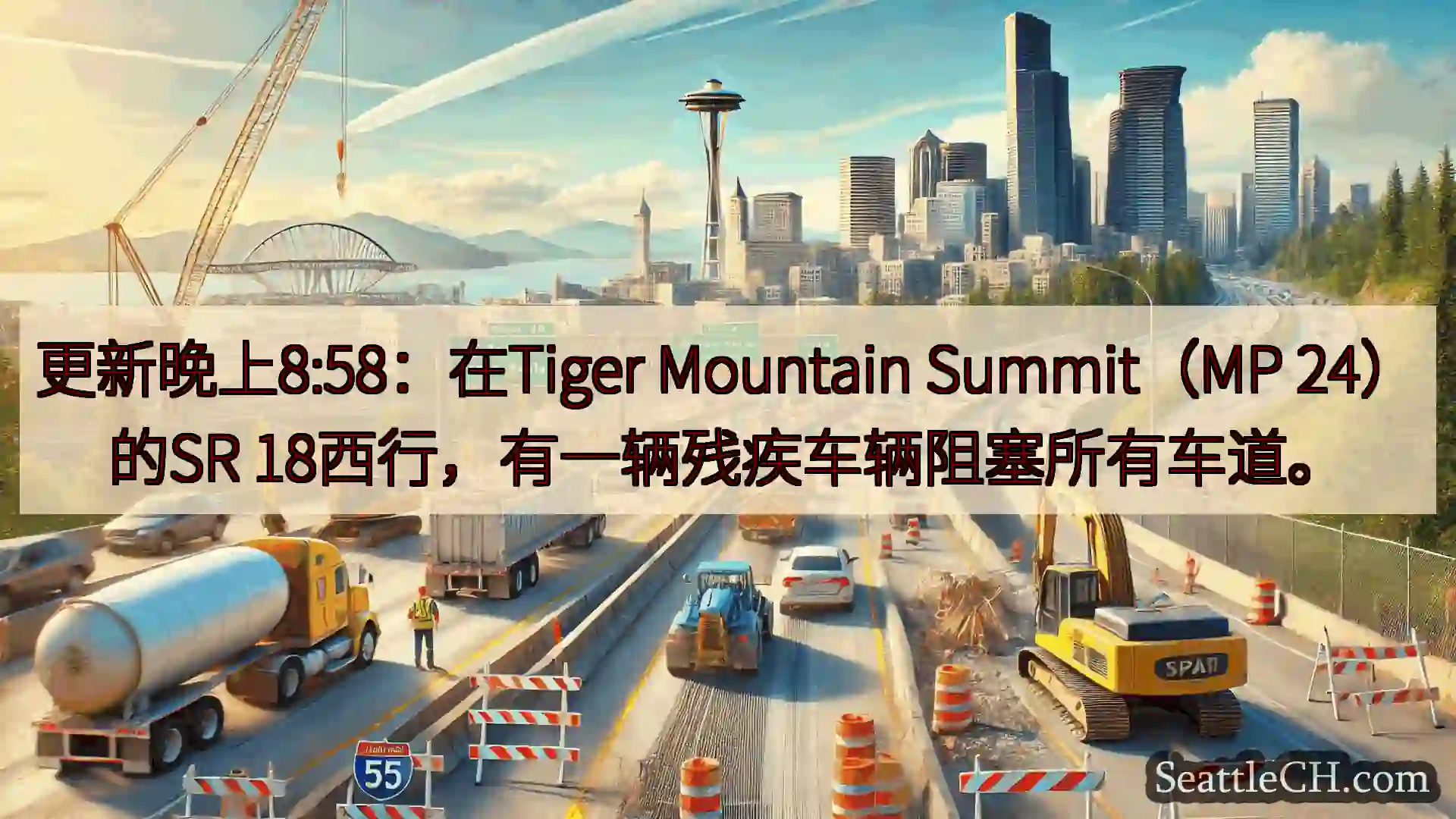 西雅图交通新闻 更新晚上8:58：在Tiger Mountain Summit（MP