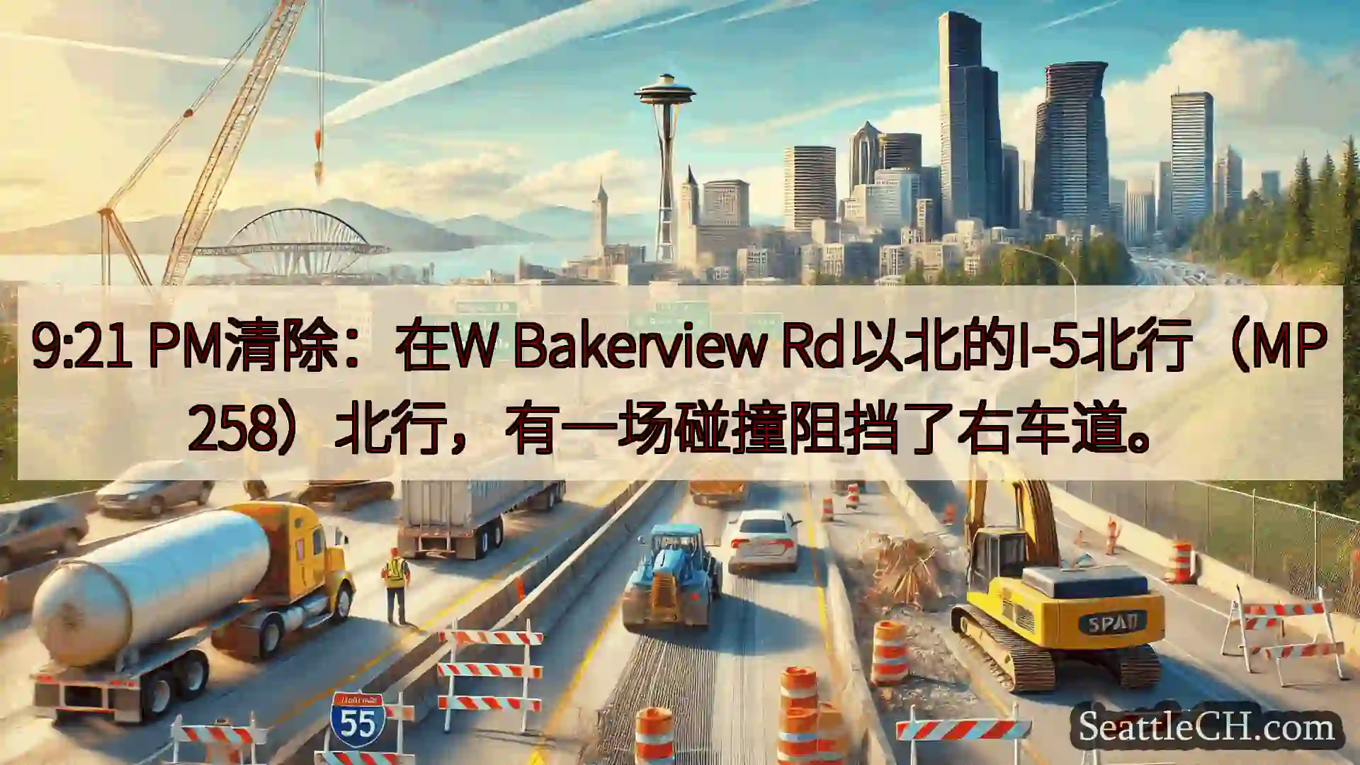 西雅图交通新闻 9:21 PM清除：在W Bakerview