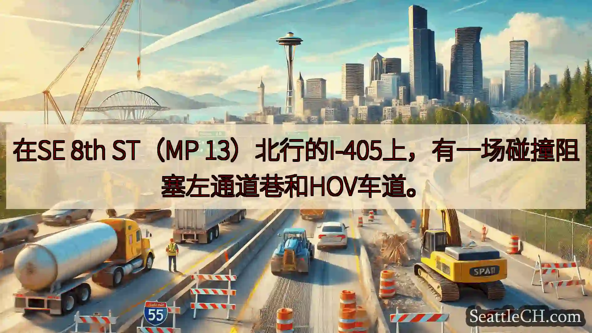 西雅图交通新闻 在SE 8th ST（MP